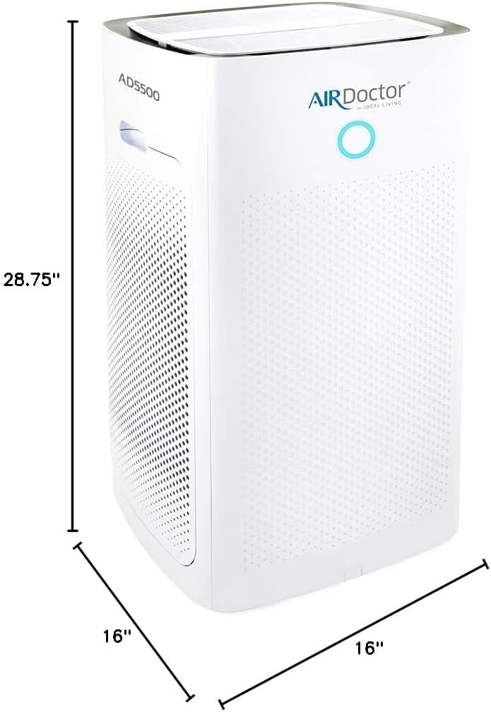 AirDoctor AD5500 HEPA Air Purifier with UltraHEPA and Carbon Filter (White, Extra Large Rooms) nnz6d