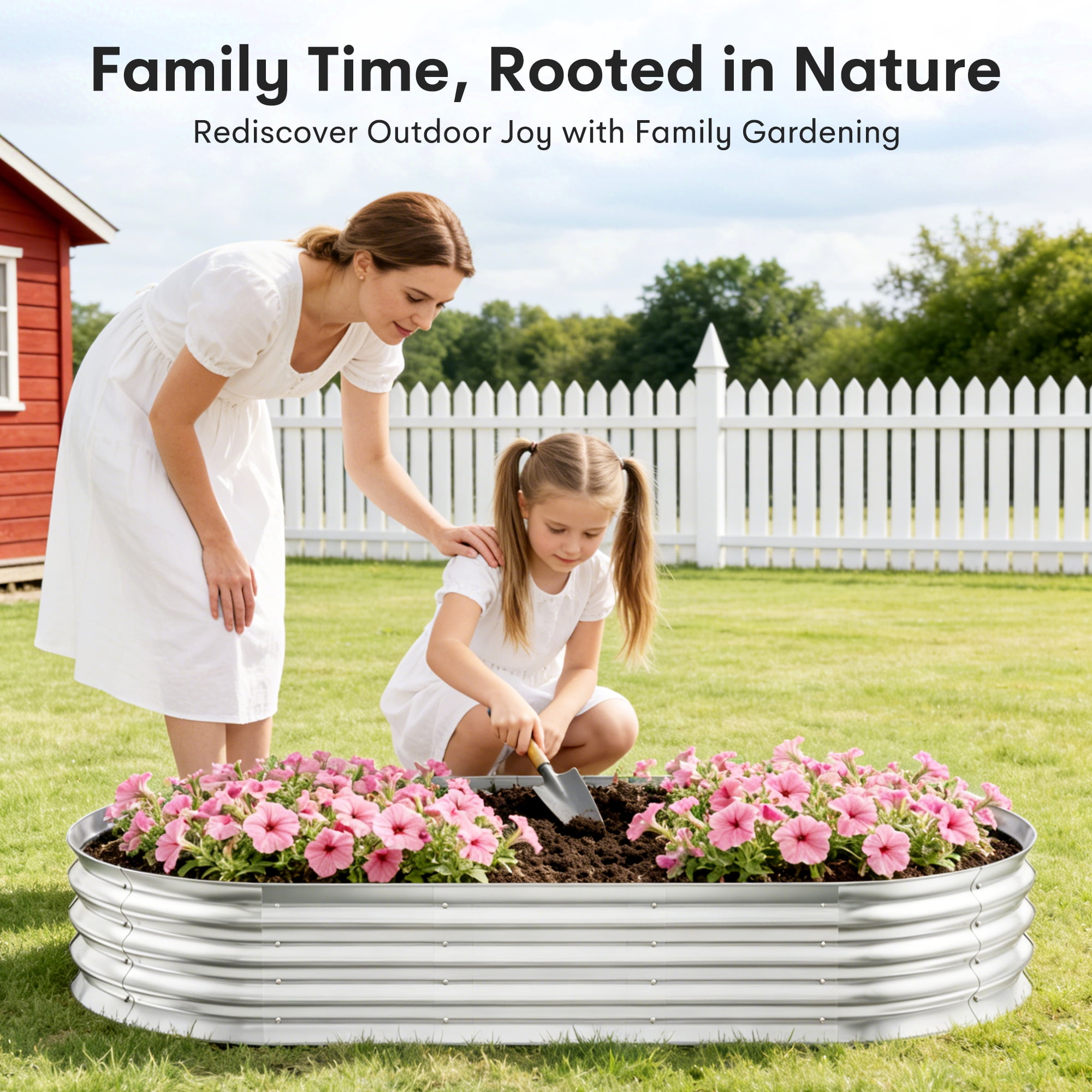 ANSFIL Galvanized Raised Garden Bed Kit, Heavy-Duty Metal Planter Box for Vegetables and Flowers (Silver, 4 Pack, 4 ft x 2 ft x 1 ft) ubmj7