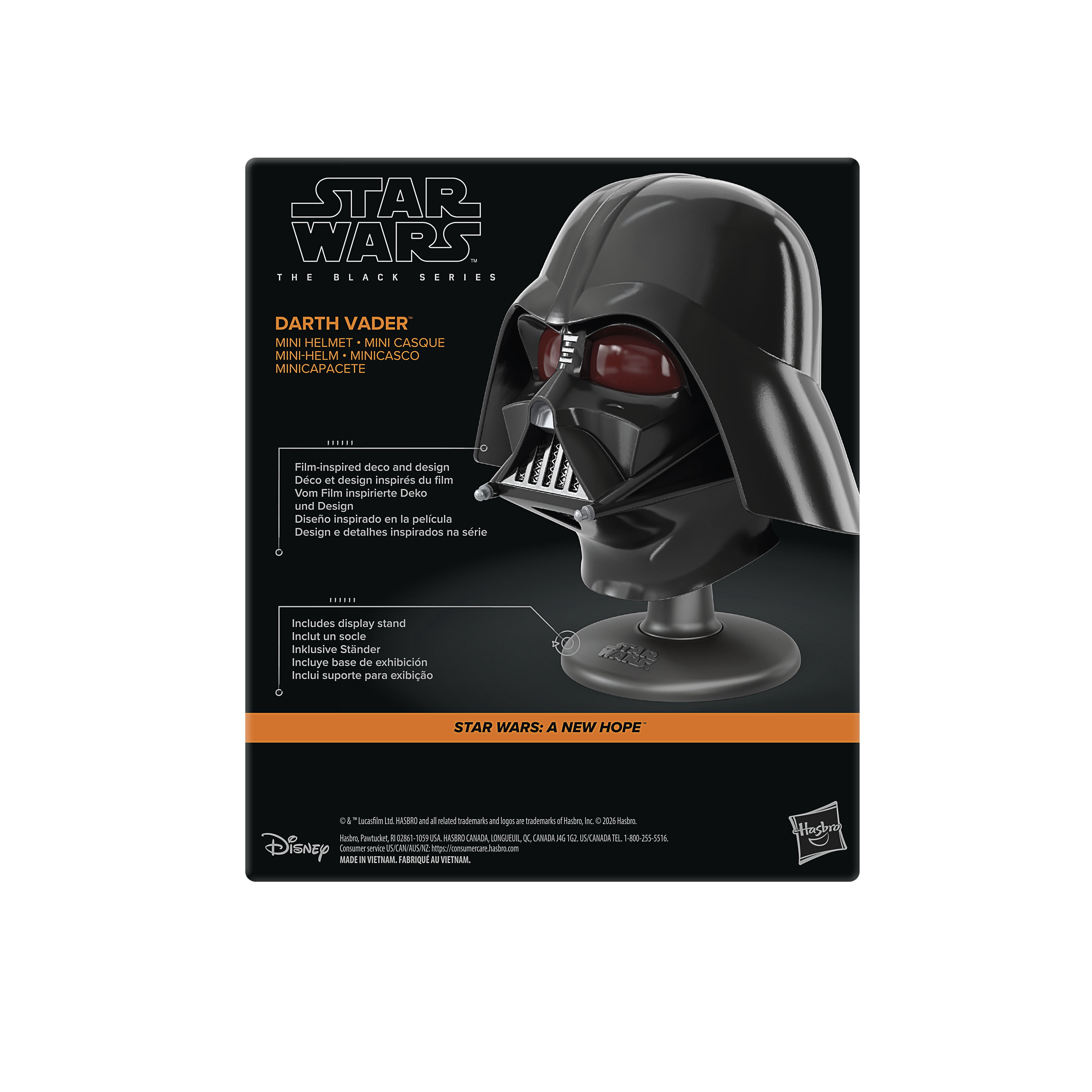 Star Wars The Black Series Darth Vader Premium Mini Helmet Display Collectible (Black, 6 in) jklug