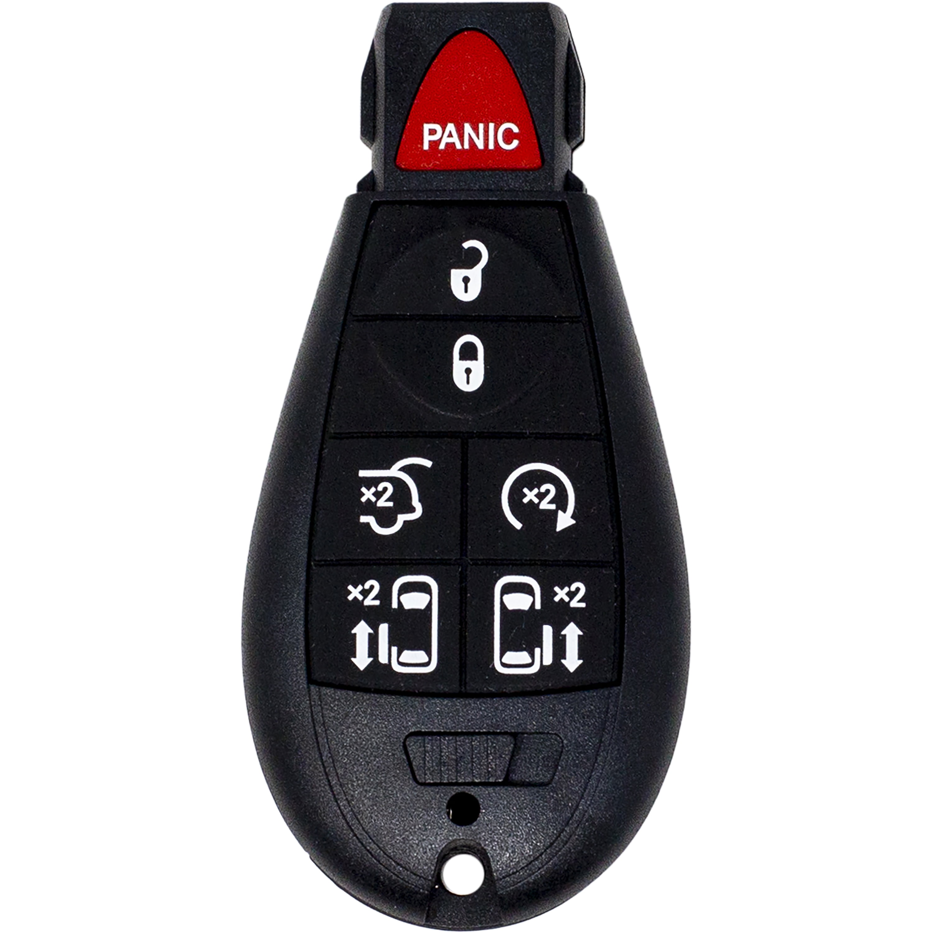 Car Keys Express Chrysler and Dodge Simple Key 7-Button Fobik Remote with Emergency Insert (Black, 1 Pack) nmxr6