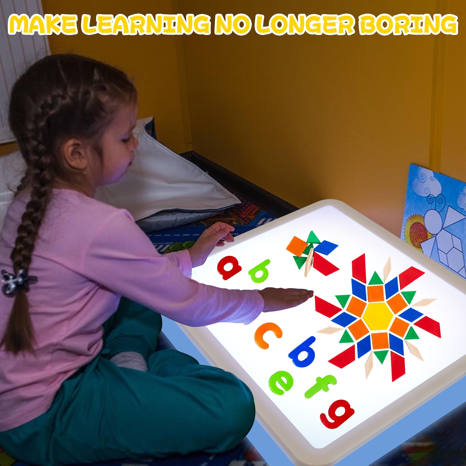 Wekvgz LED Light Box for Kids Sensory Drawing and Tracing Table (Adjustable Brightness, 15.7 in x 11.6 in) mkq5d