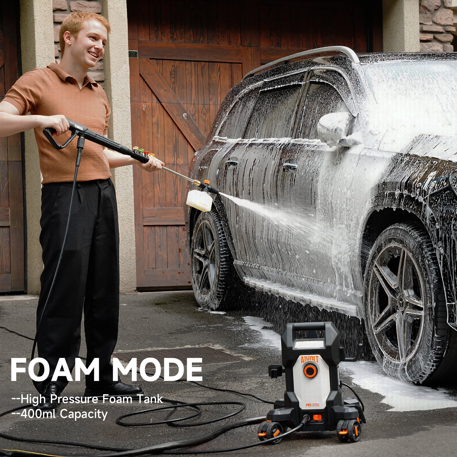 AIVOLT Electric Pressure Washer, High-Pressure Power Washer for Driveways and Patios (4800 PSI, 1.76 GPM, 18.7 lb) 2ob4s