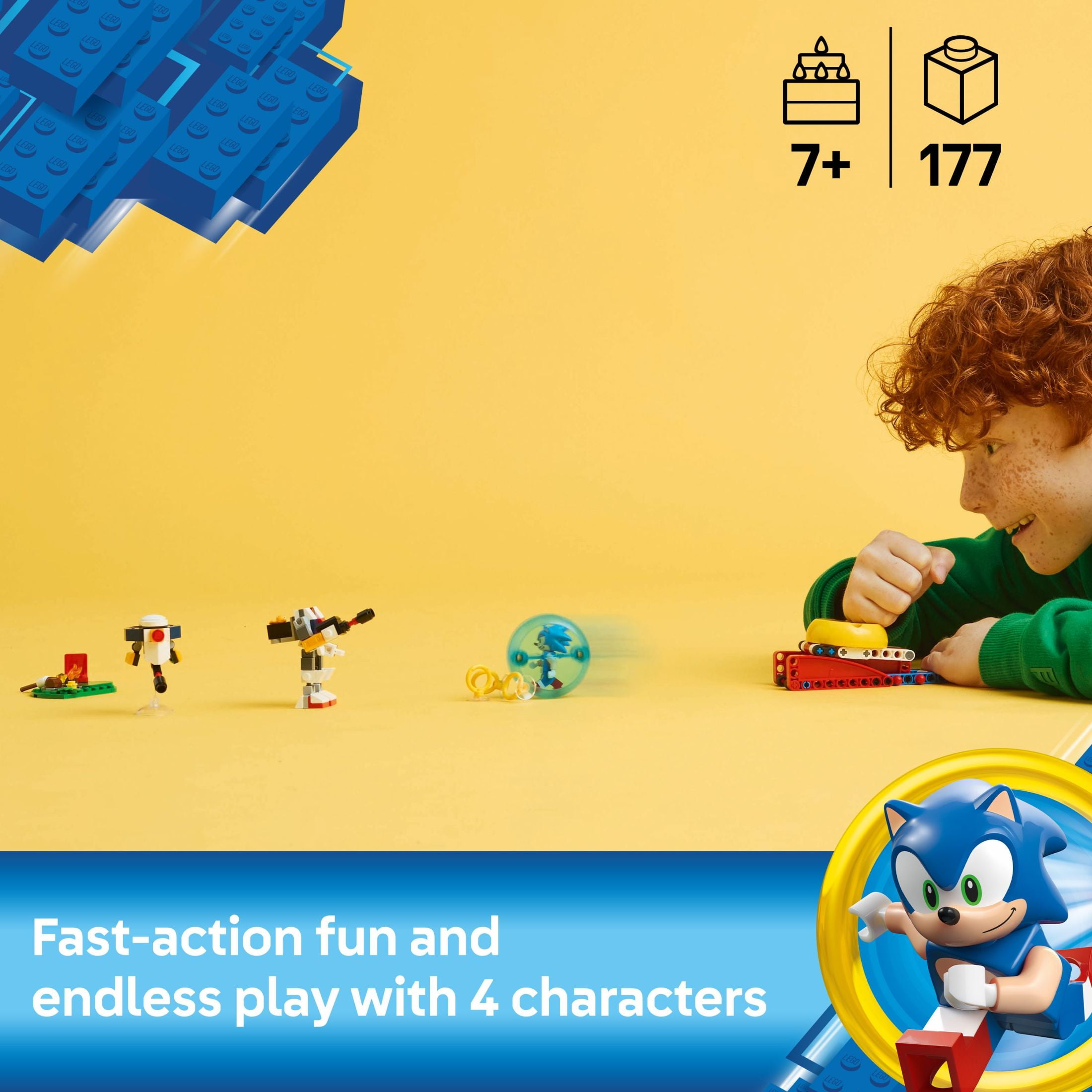 LEGO Sonic the Hedgehog Sonic's Campfire Clash Building Set with Speed Sphere Launcher (Multi-color, 177 Pieces) p9oko