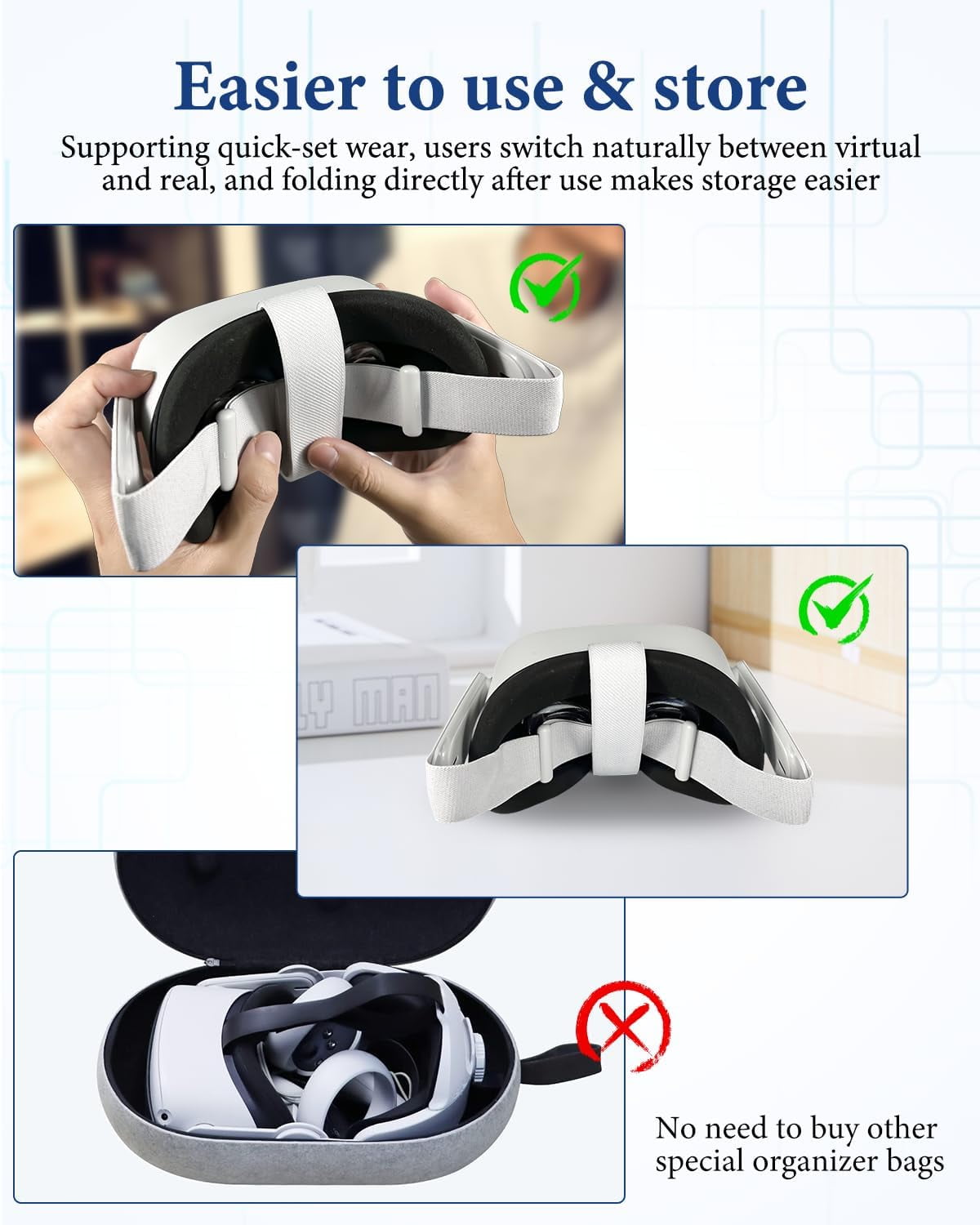 Prociv Replacement Head Strap for Meta Quest 2 (Grey, 1 Pack) lm37d