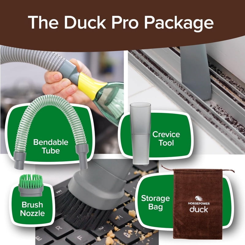 Horsepower Duck Compact Cordless Vacuum, Portable Handheld Cleaner for Home and Car (Duck Basic) 2u6eb