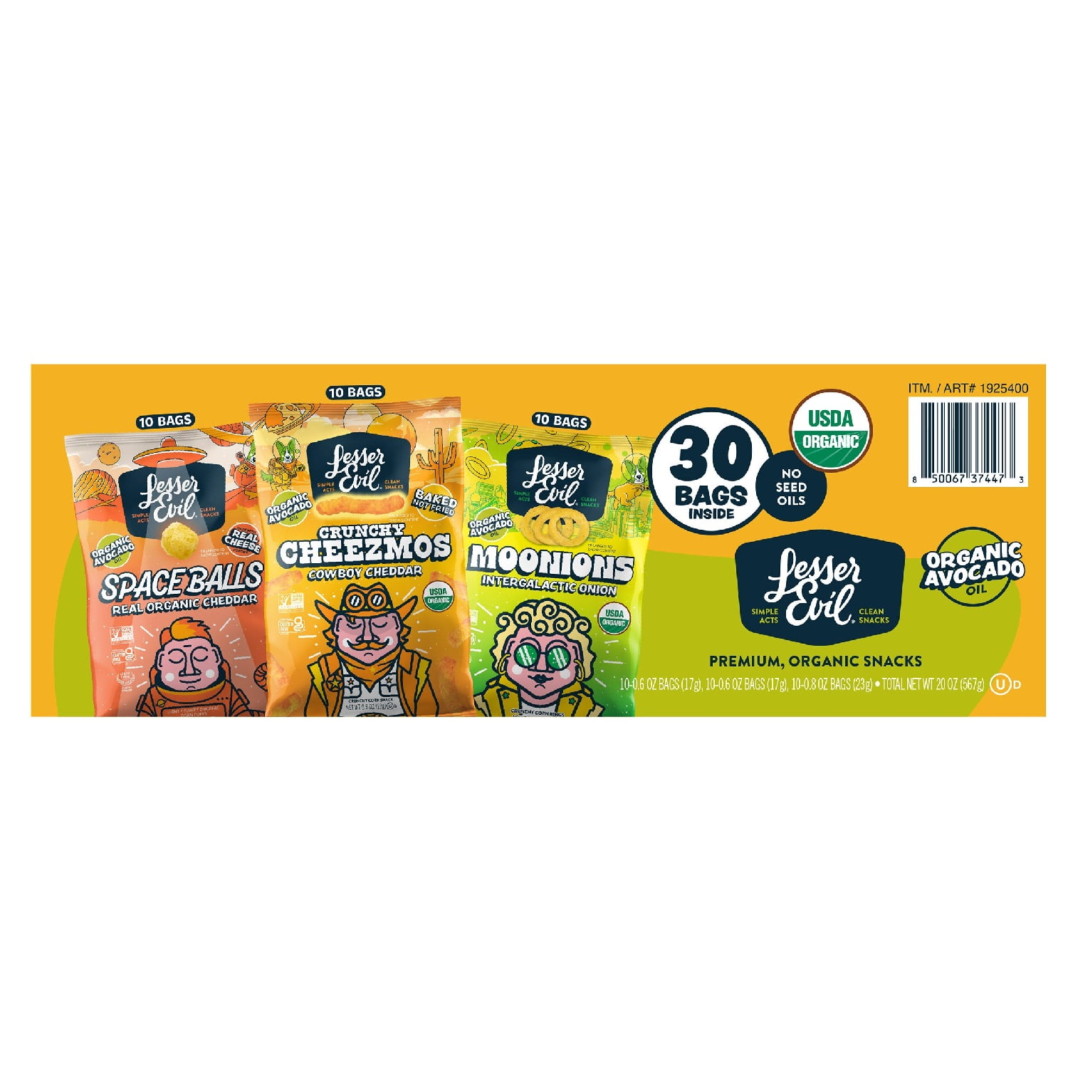 LesserEvil Organic Avocado Oil Popcorn Variety Pack (30 ct) i0xnl