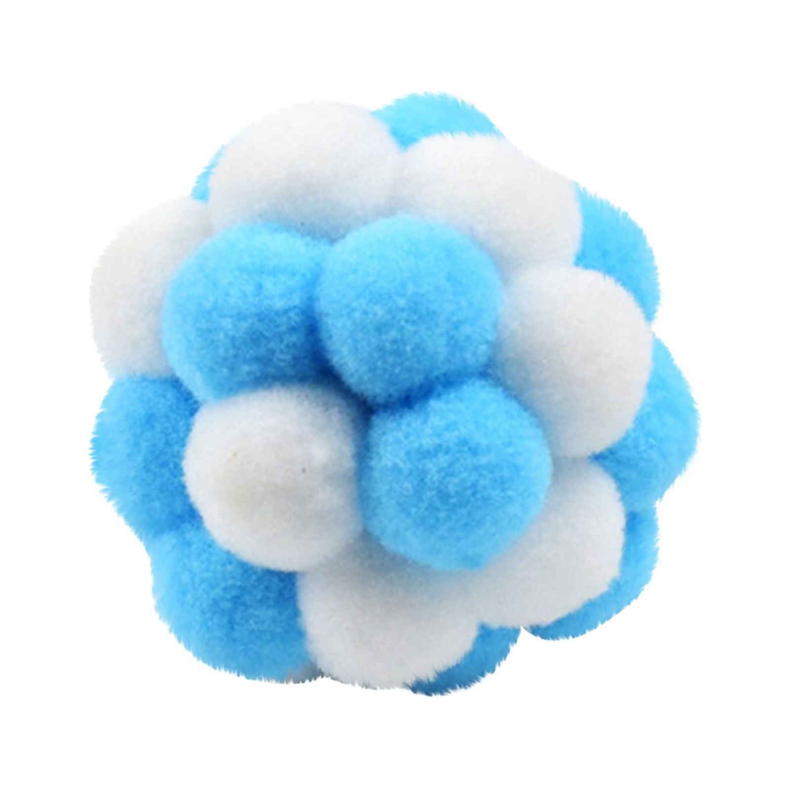 HUJTYs Interactive Cat Toy Balls with Bell, Soft Fuzzy Plush Chasing Toys for Indoor Cats and Kittens (Multi-color, 1.5 in) vbws1