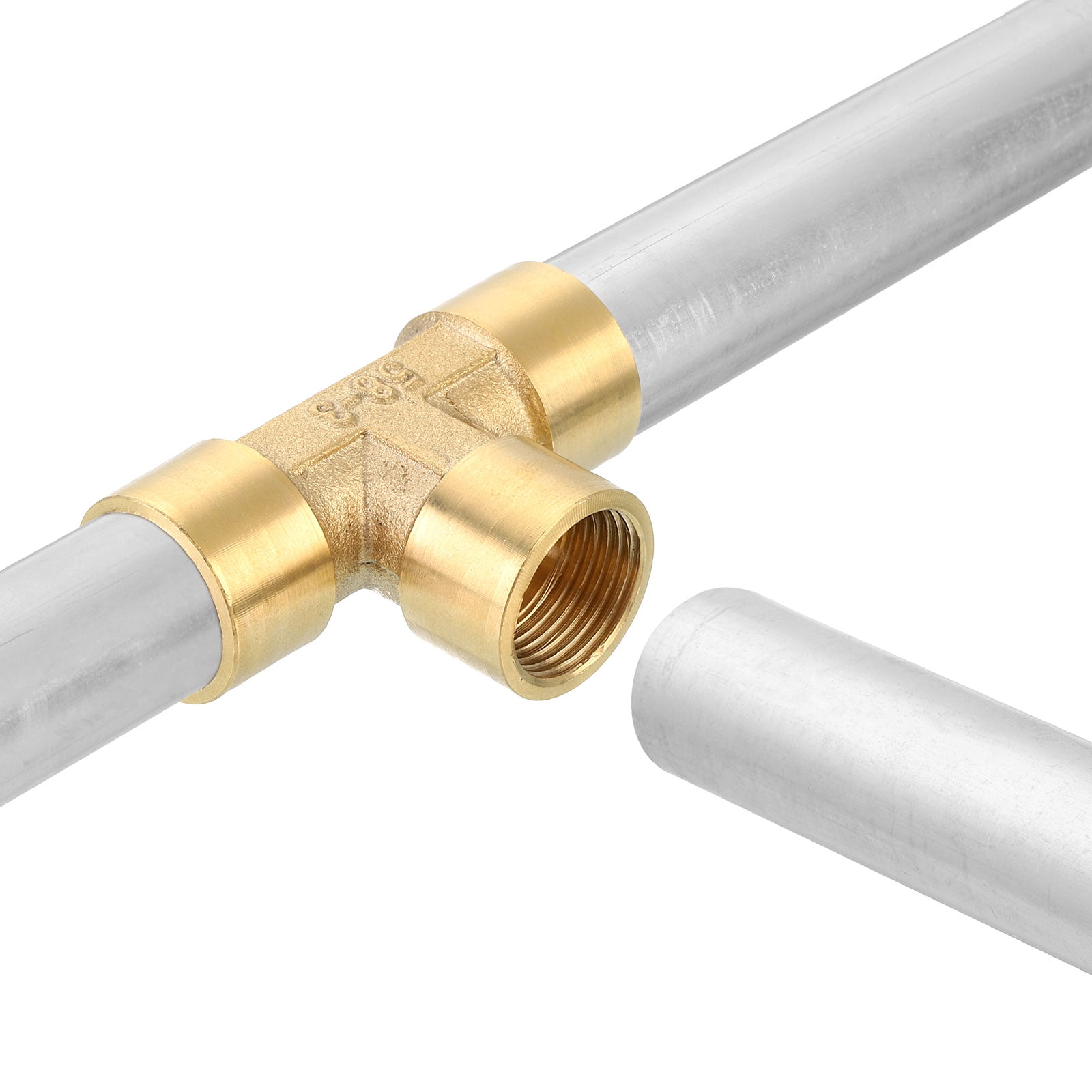 Uxcell Brass Tee Swivel Pipe Fitting, 3-Way T-Connector, Female x Male x Male (3/4 in) krdkc