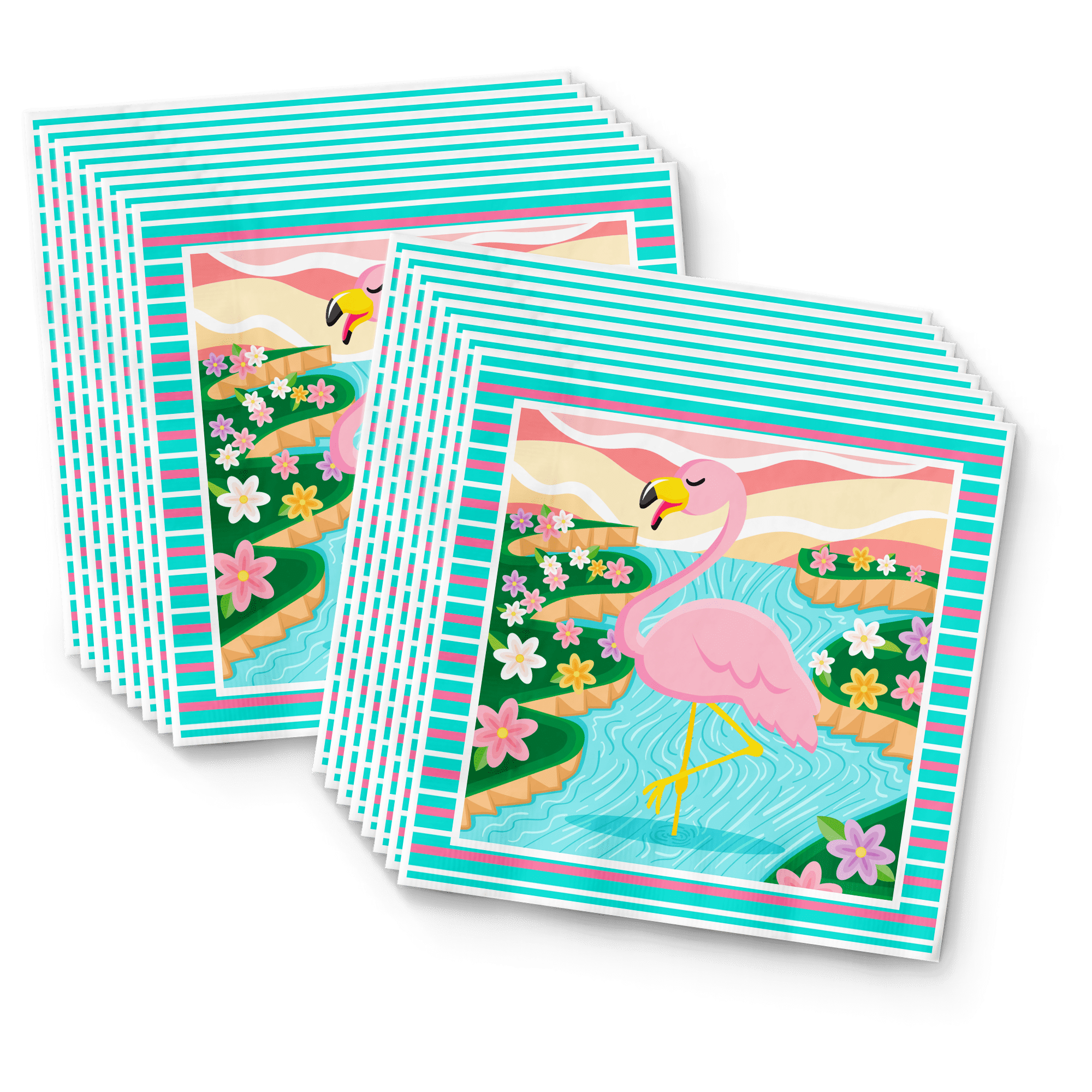 Birthday Galore Flamingo Party Supplies Tableware Set for 16 Guests (Pink, 48-Piece Kit) ev2yc