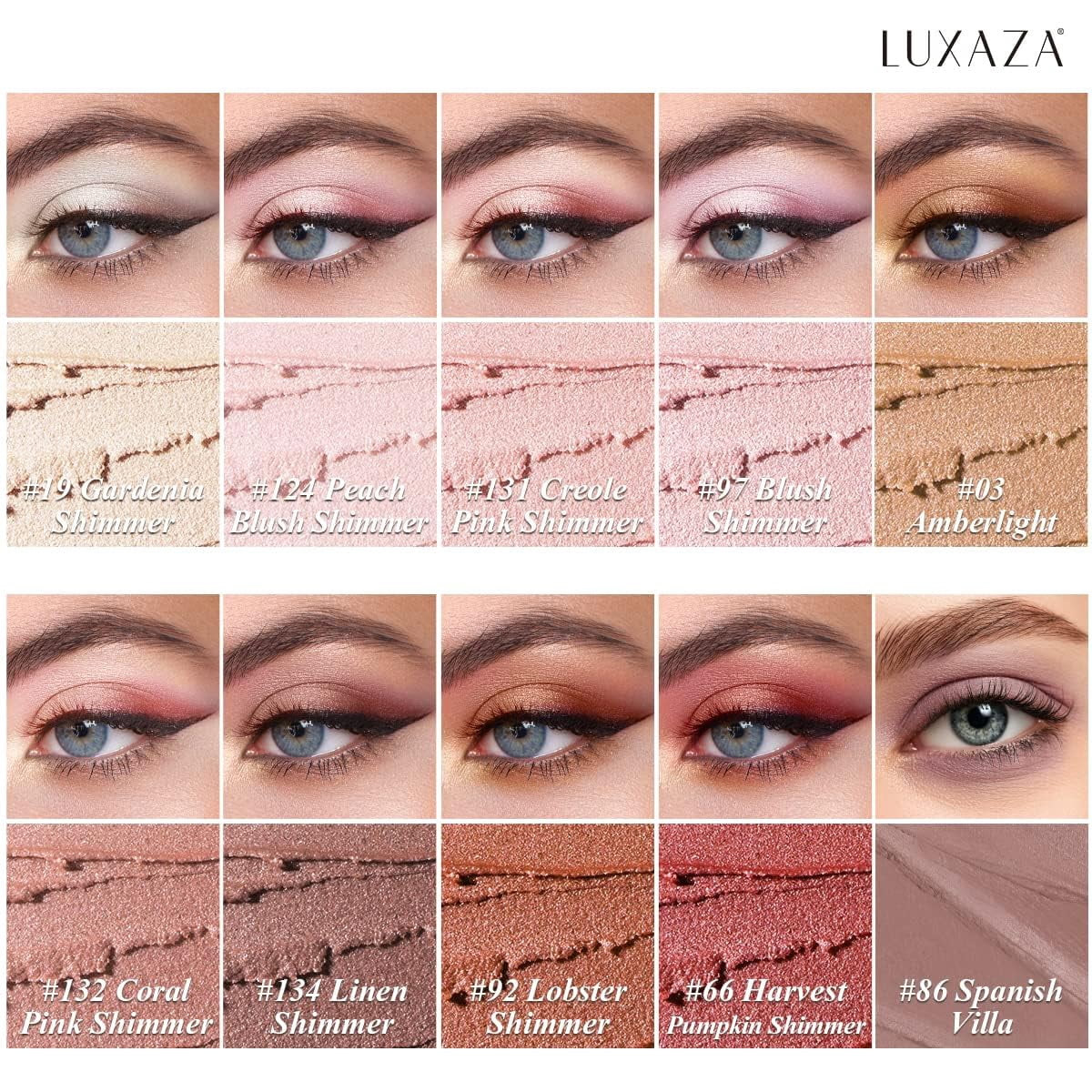 LUXAZA Eyeshadow Stick Set, Shimmer and Metallic Cream Eye Shadow Pencil for Long-lasting Makeup (Pink, 10 Pack) gyl0j