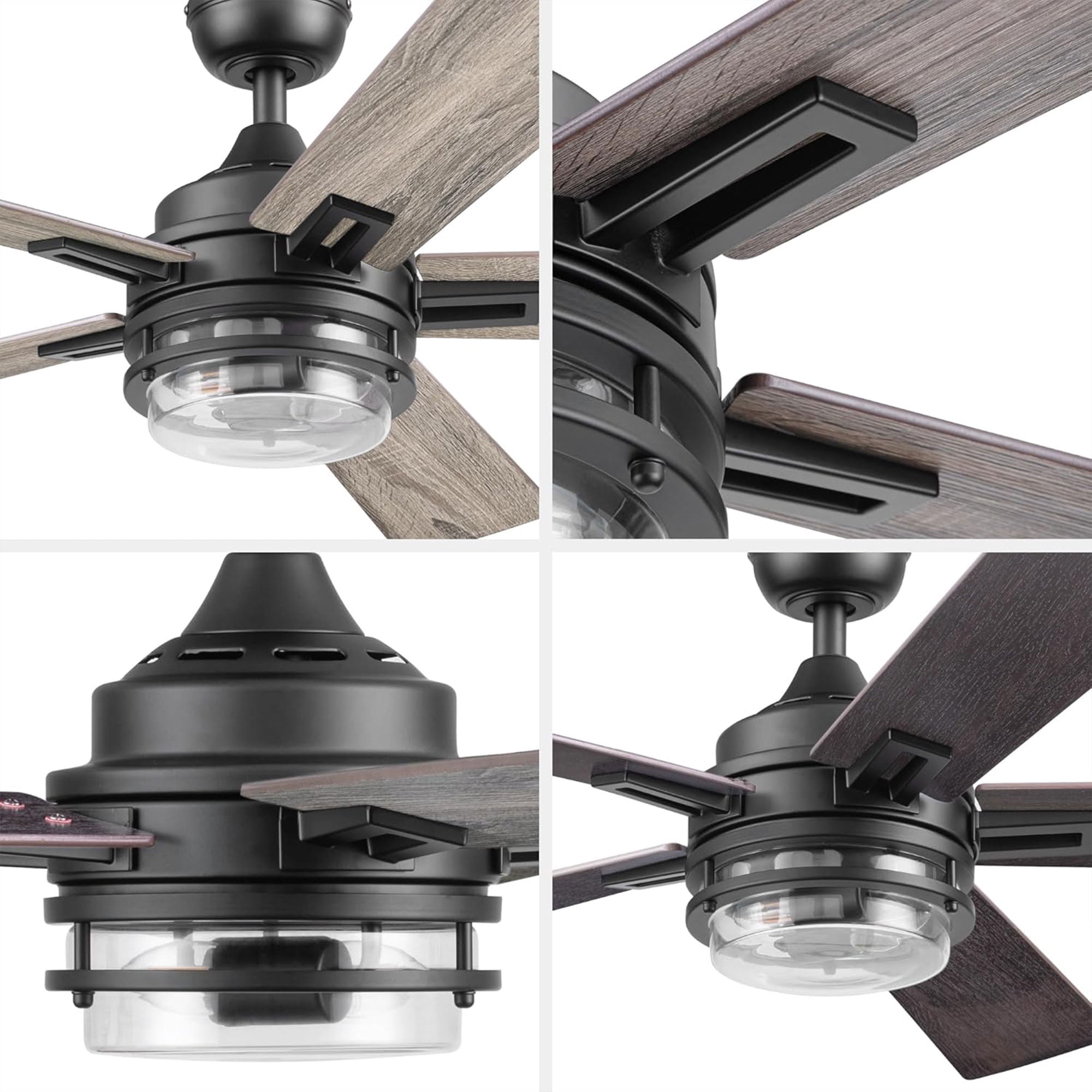 Honeywell Myers Park 52 in Ceiling Fan with Remote and Reversible Blades (Matte Black, 52 in) eyeup
