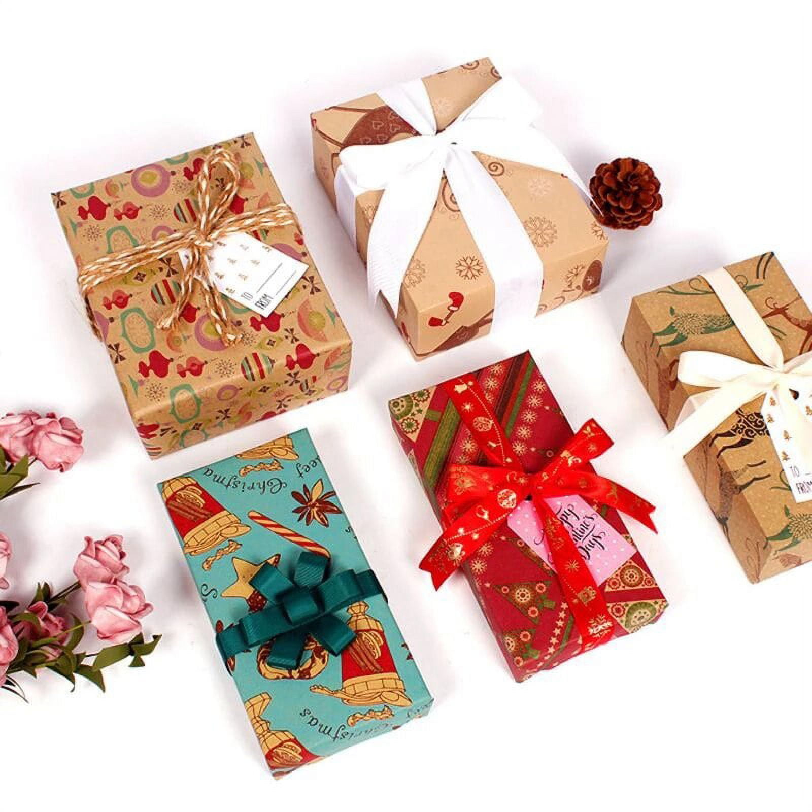 BEEPRINCESS Christmas Wrapping Paper Set, Holiday Kraft Gift Wrap with Festive Designs (9-Sheets, 30 in x 20 in) gzhwt