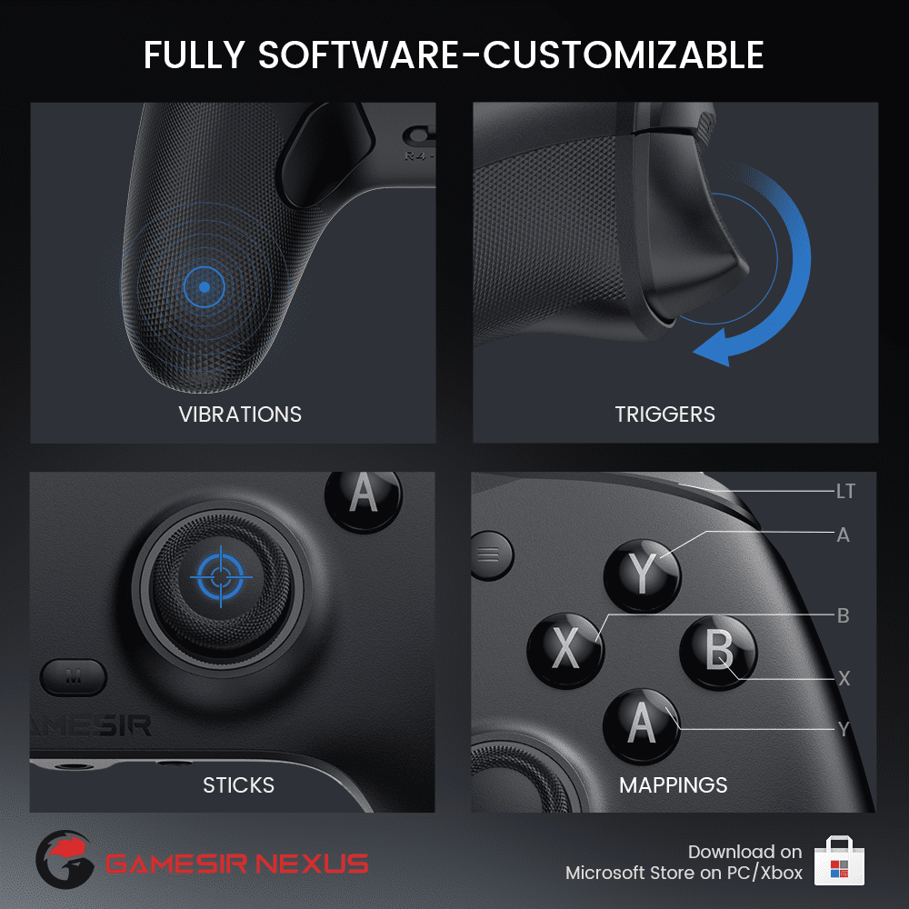 GameSir G7 SE Wired Gaming Controller for Xbox Series X|S and PC, Hall Effect Joysticks and Triggers, Customizable Back Buttons (Black, 1 Count) sua2m