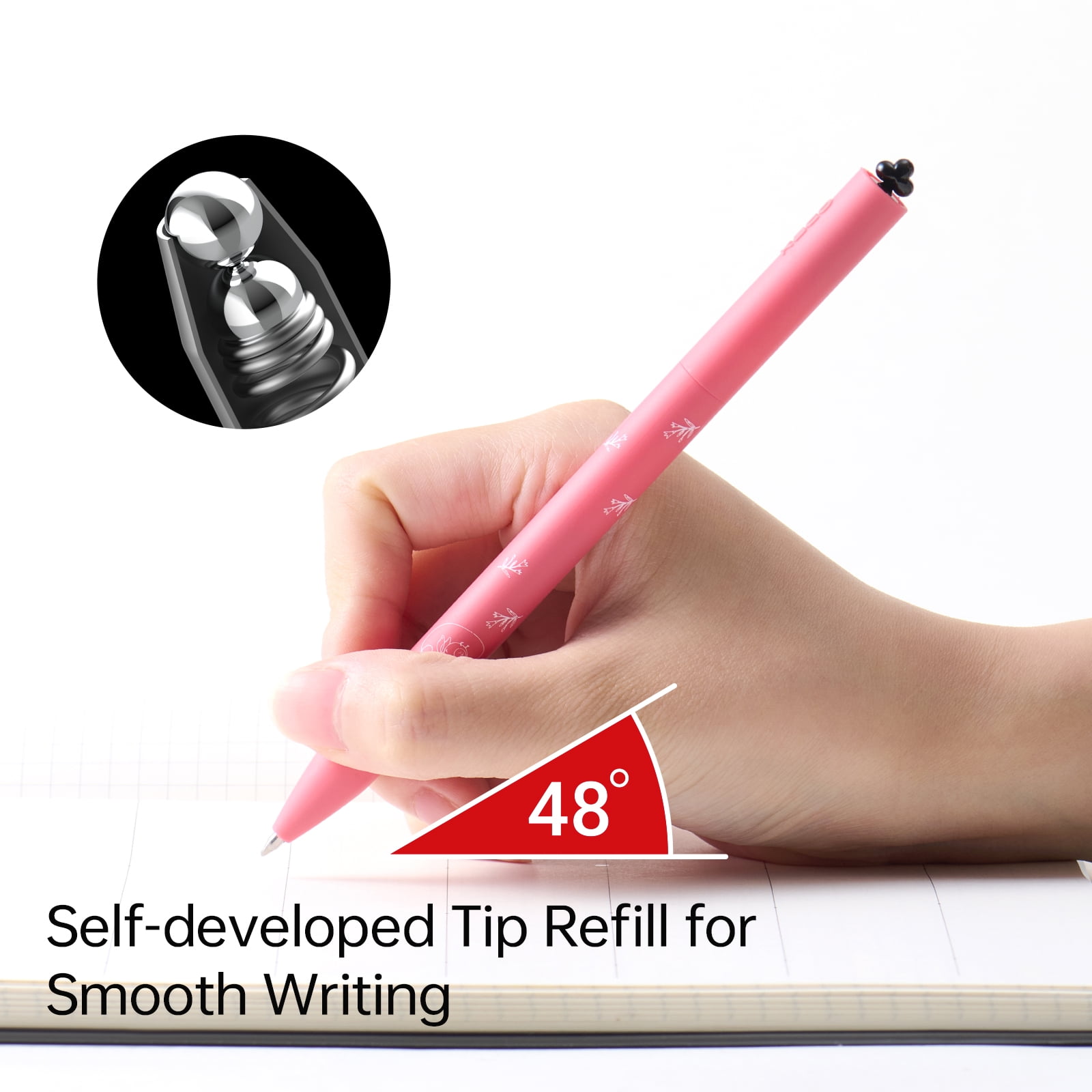 Kaco FIRST Gel Pens Wonderland Garden Series Smooth Writing Quick-Dry Ink (Black, 4 Pack, 0.02 in) w5jjb