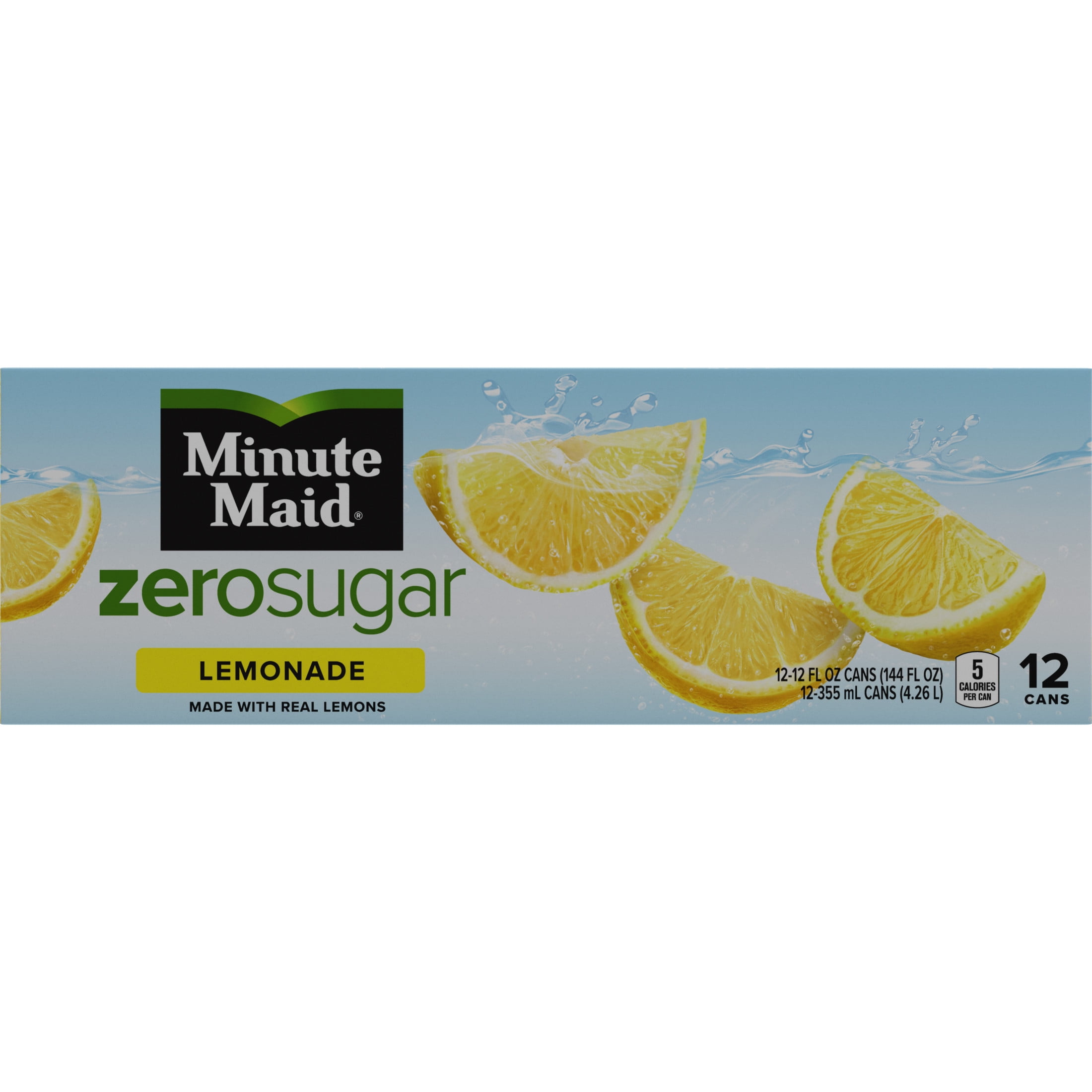Minute Maid Zero Sugar Lemonade Refreshing Fruit Drink (12 fl oz, 12 Pack) hh0rk