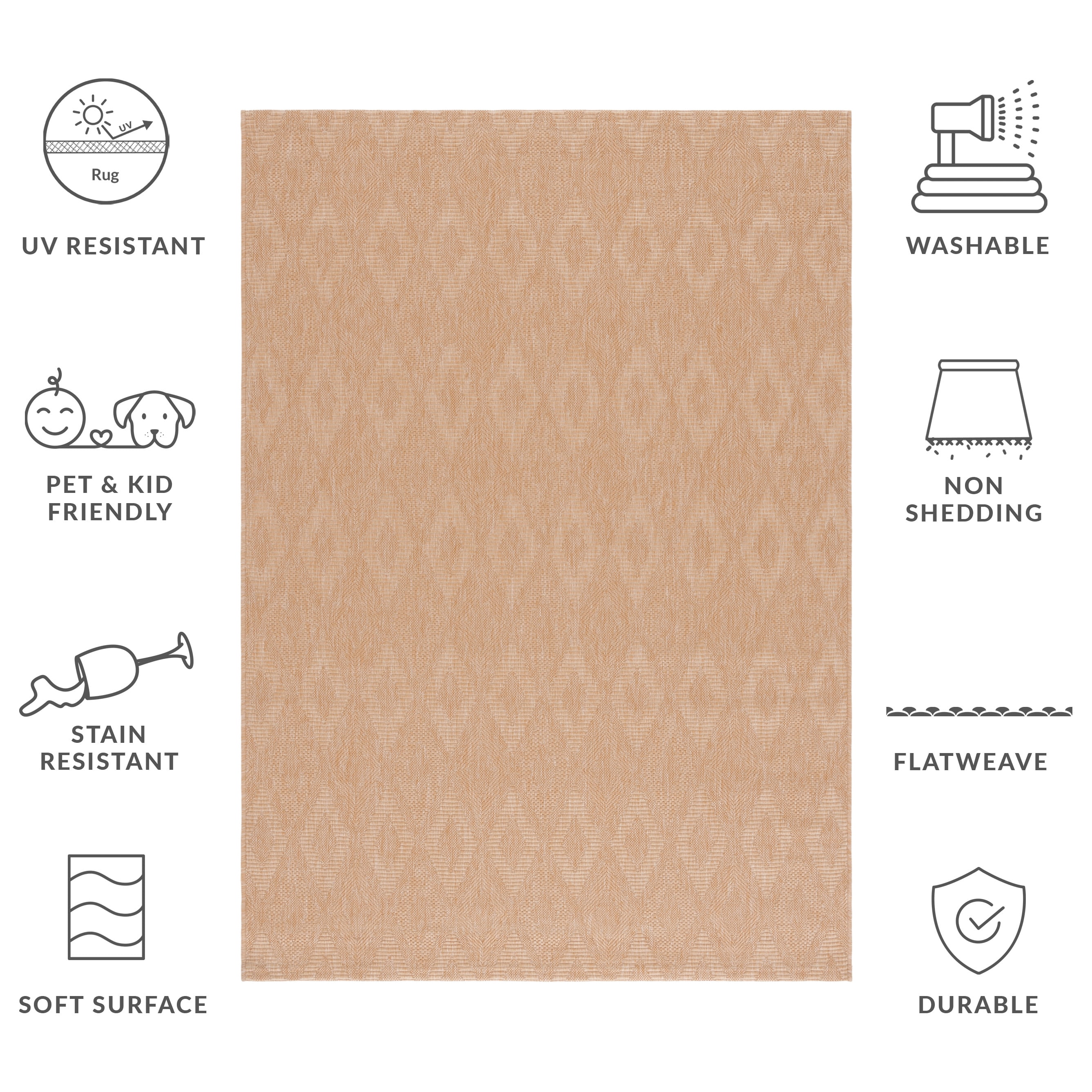 Safavieh Courtyard Teodor Geometric Indoor/Outdoor Area Rug (Natural, 5 ft 3 in x 7 ft 7 in) zmiux