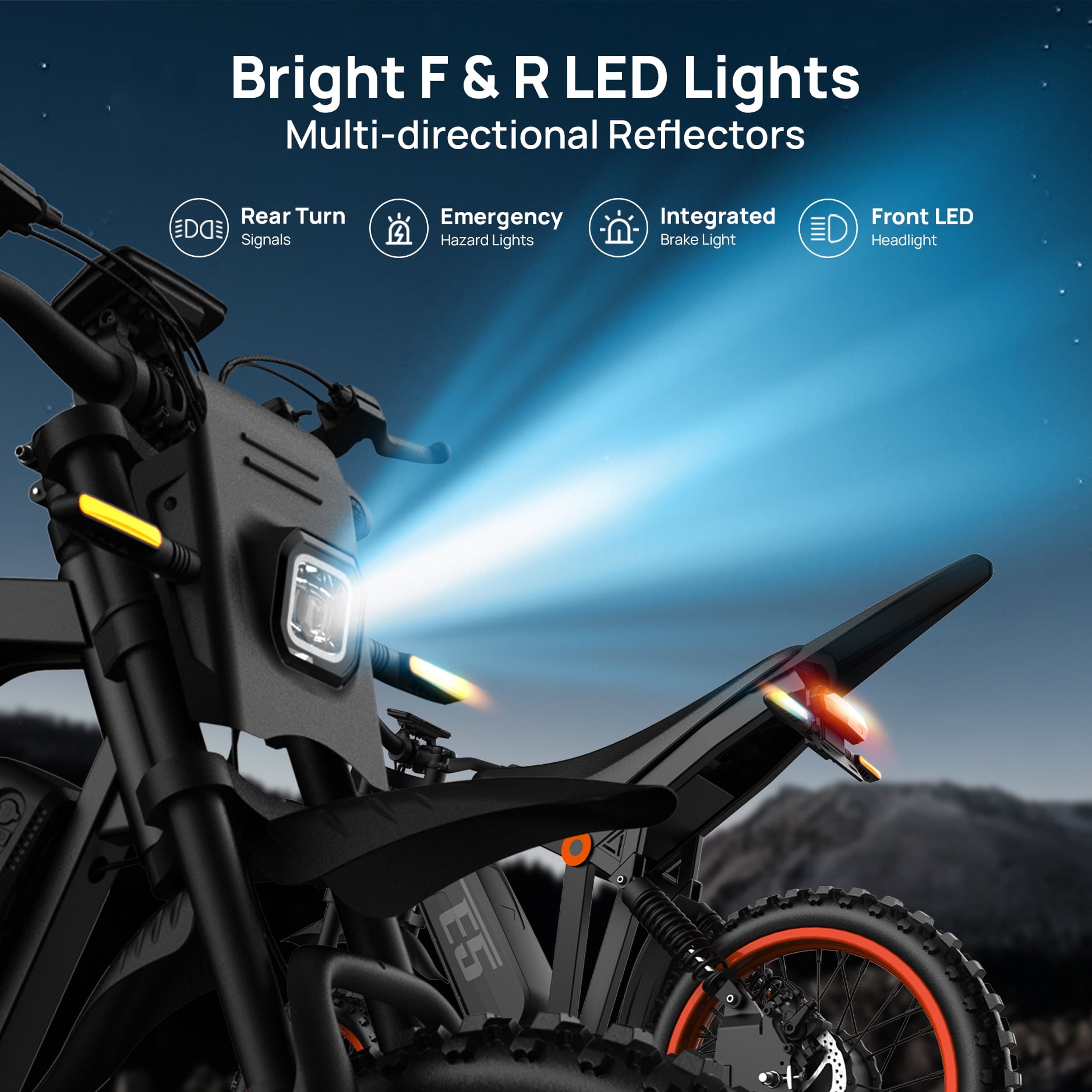 TieTie Electric Mountain Bike, Fat Tire E-Bike with 1500W Motor and 48V 20Ah Battery (Black, 7-Speed) y9rpz