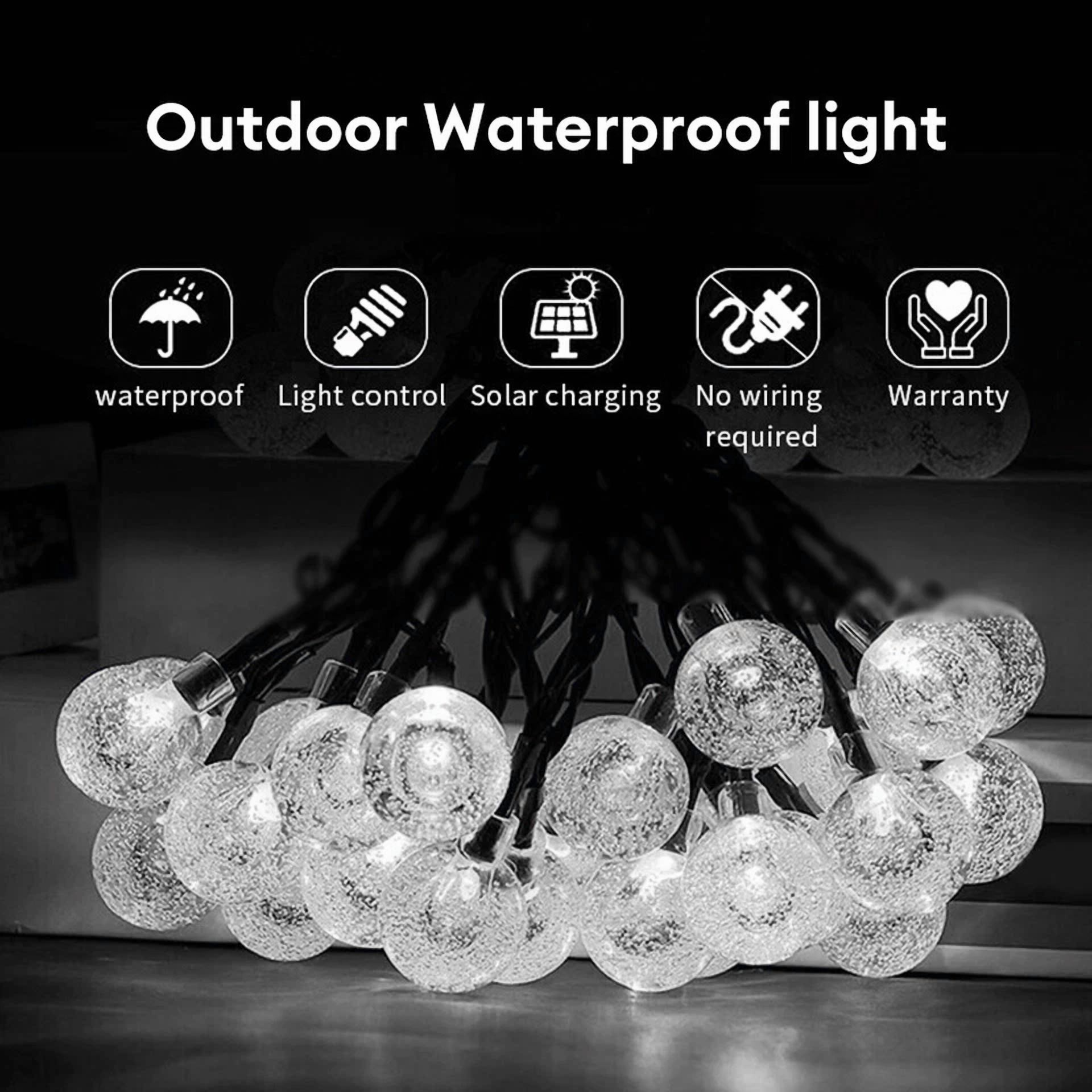 Craft Solar Powered LED String Lights for Outdoor Patio Decor (Warm White, 23 ft) i520u