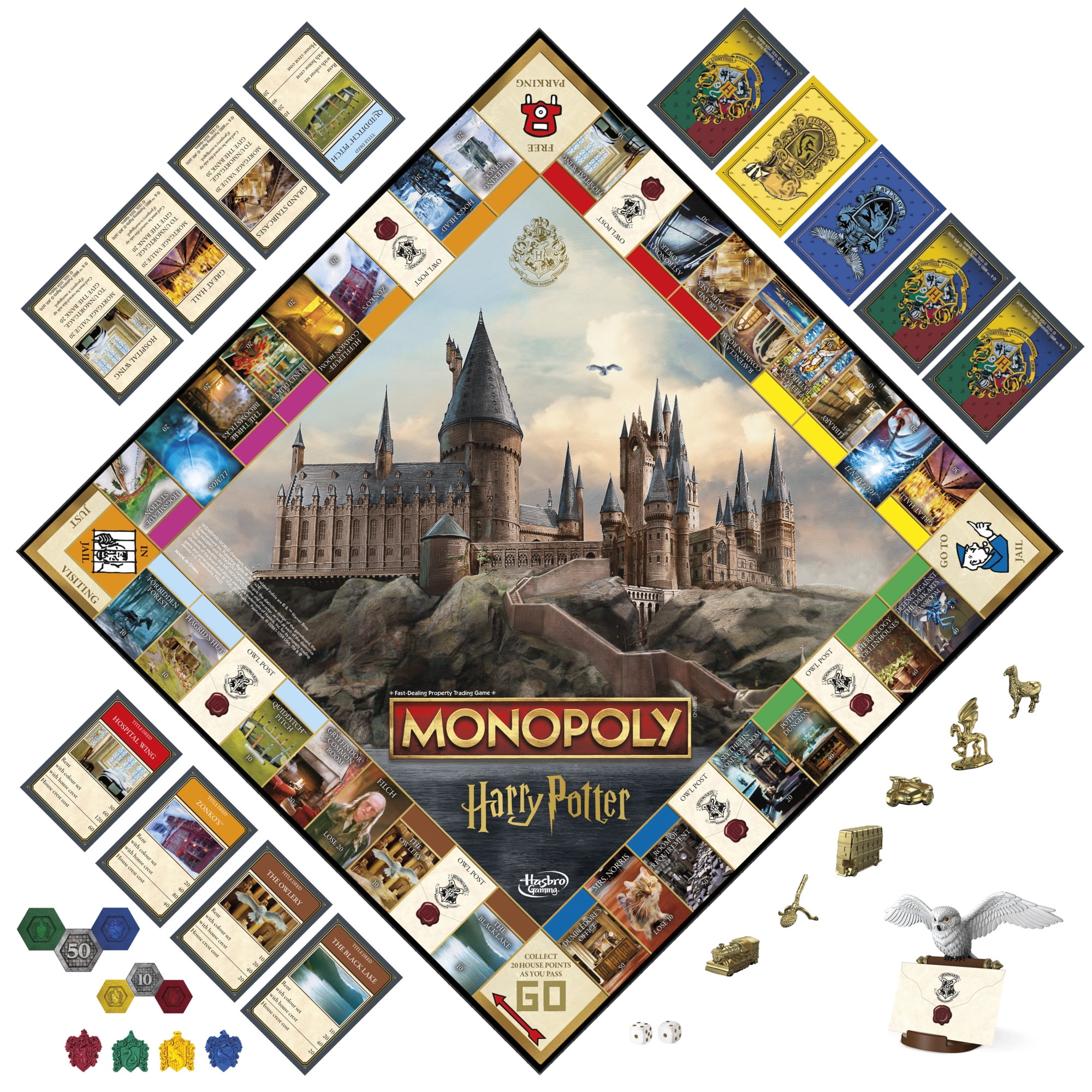 Monopoly Harry Potter Edition Board Game, Wizarding World Themed Strategy Game for Families (1 Set) kim33