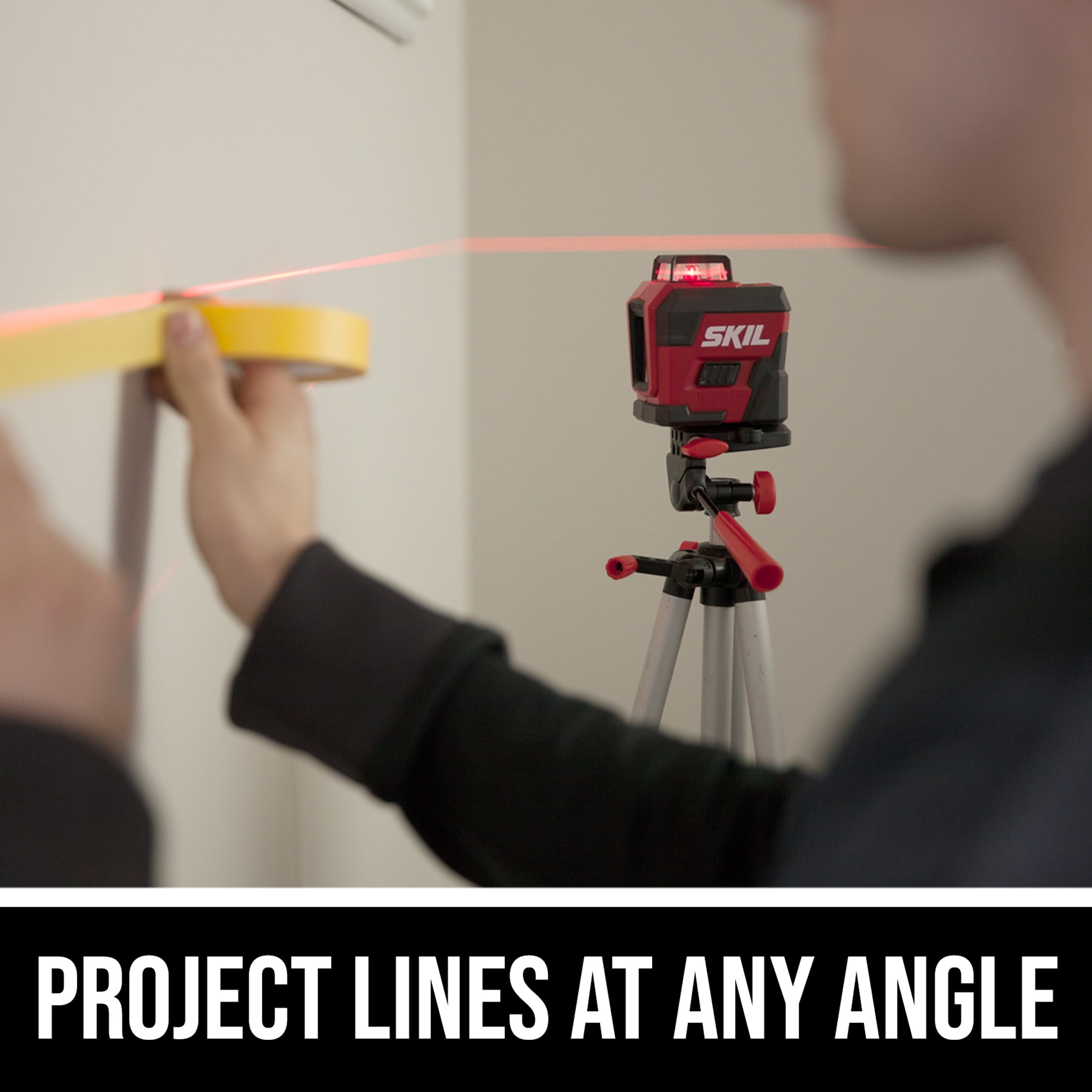 SKIL Self-Leveling 360 Degree Cross Line Laser with Tripod (Red, 65 ft) t0ekq