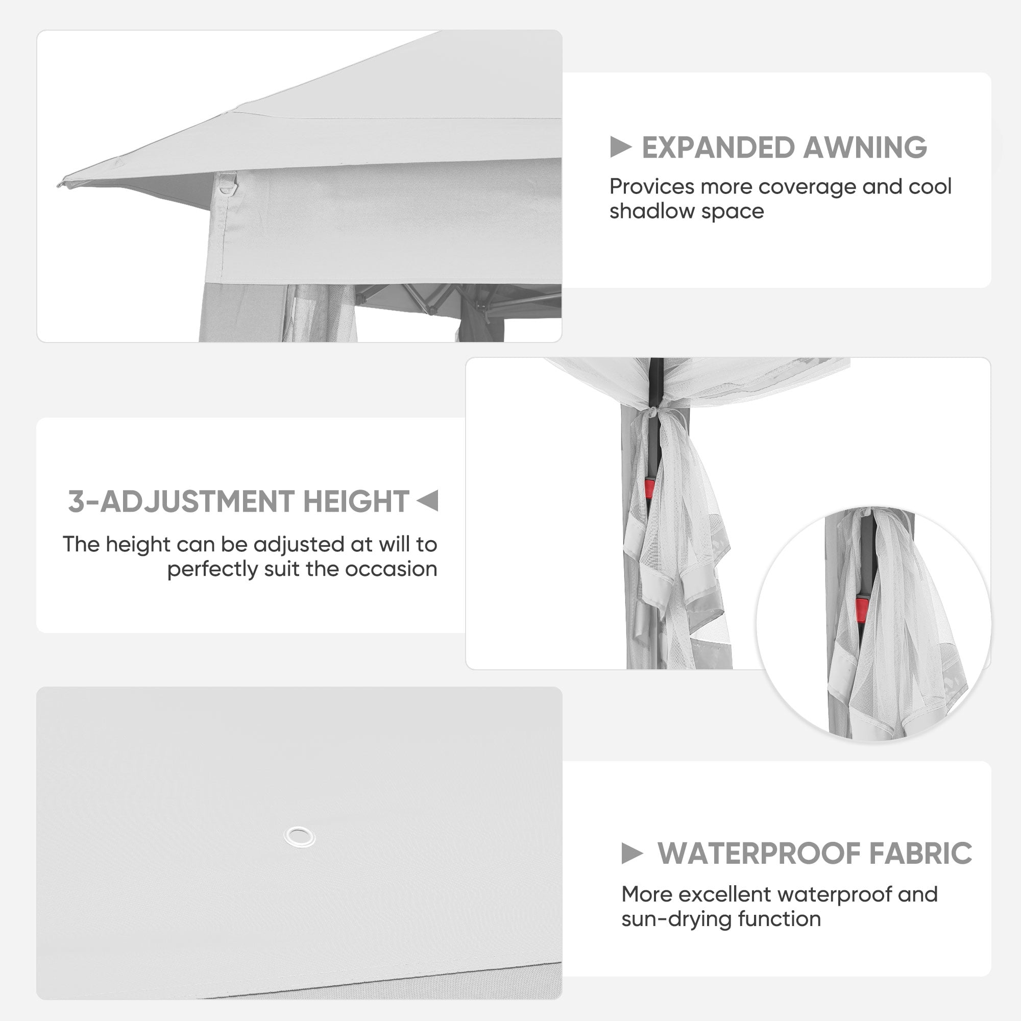 Ainfox Outdoor Patio Pop Up Canopy Gazebo with Mosquito Netting and UV Protection (White, 11 ft x 11 ft) 9ror8