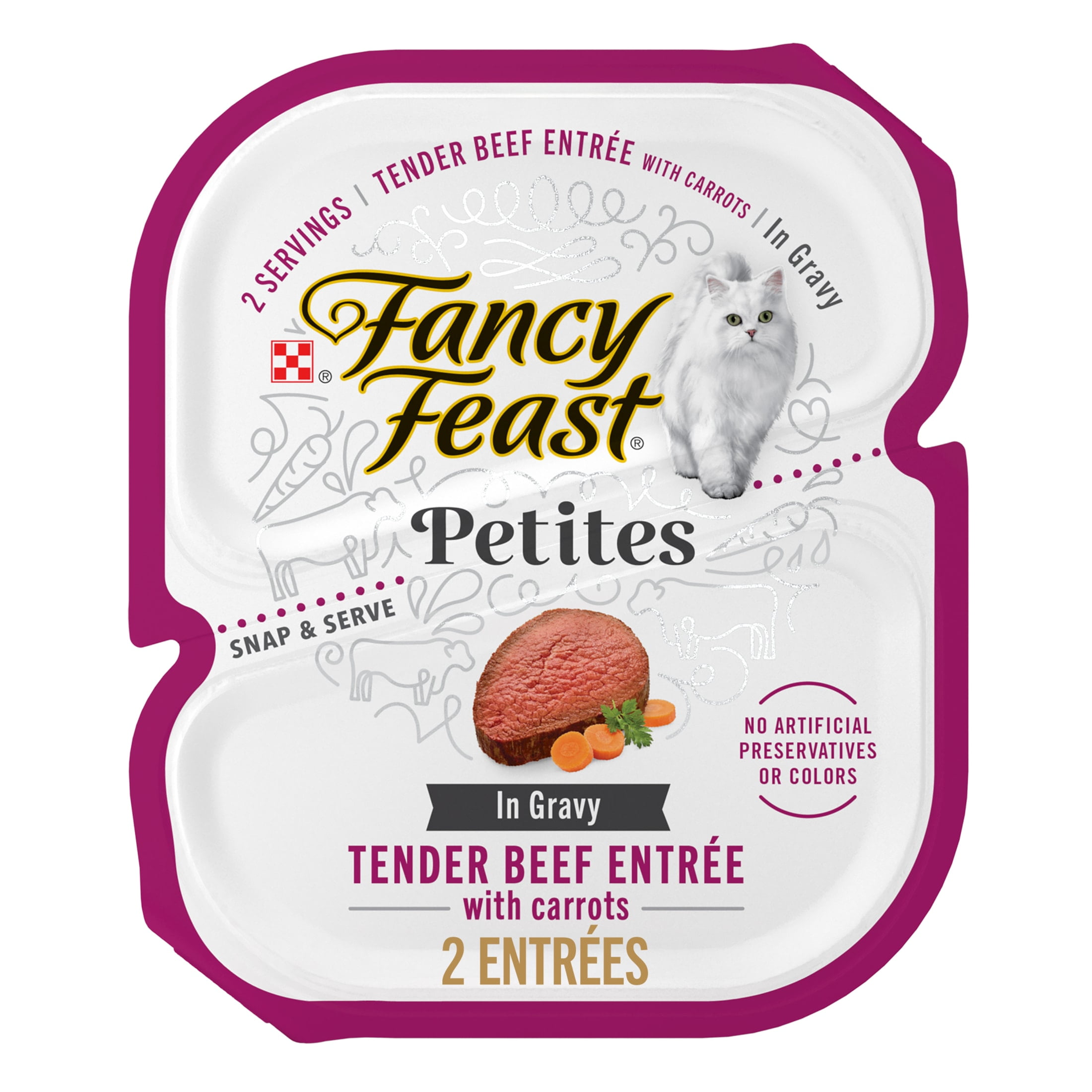 Fancy Feast Petites Tender Beef Entree with Carrots Wet Cat Food (2.8 oz) w3yxe