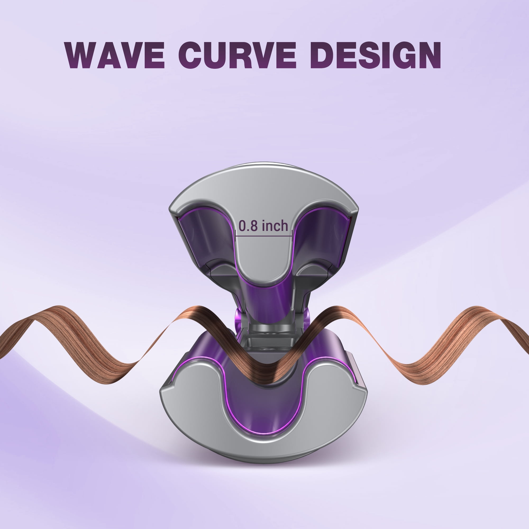 NEXPURE 3 Barrel Curling Iron Waver, Ionic Ceramic Hair Crimper Tool for Bouncy Waves (Purple, 0.8 in) a8bbv