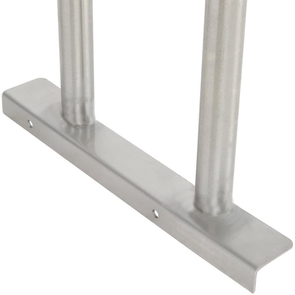 AmGood Stainless Steel Work Table with 2 Shelves and Double Tier Overshelf (Silver, 18 in x 30 in) ted07