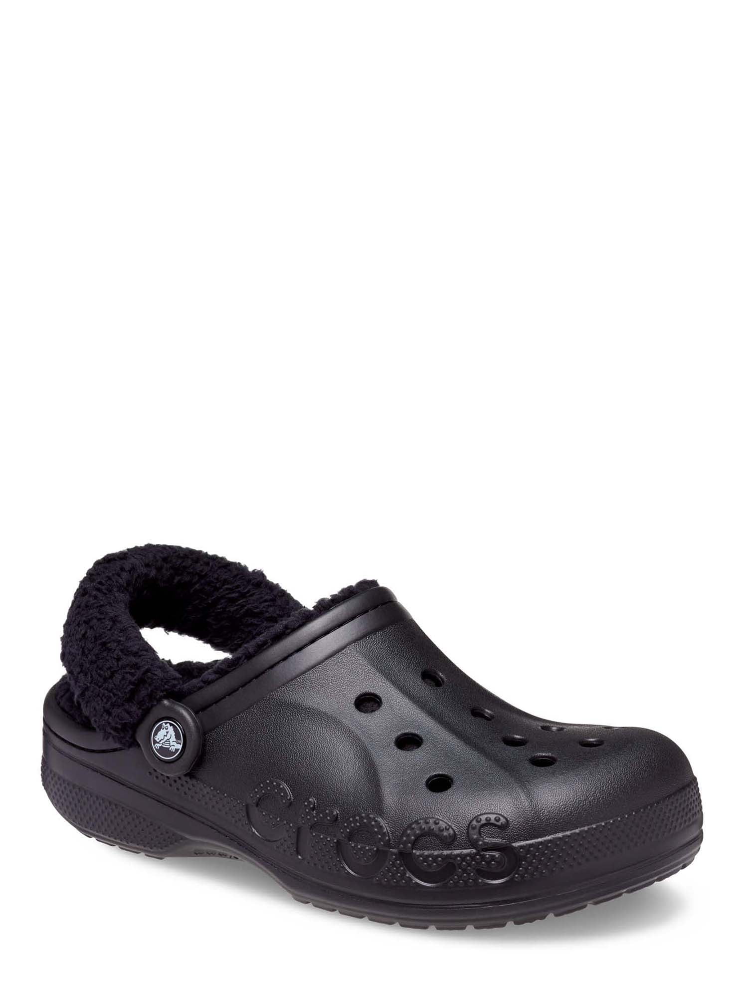 Crocs Unisex Baya Lined Fuzz Strap Clogs (Black, 10 US) 7olg7