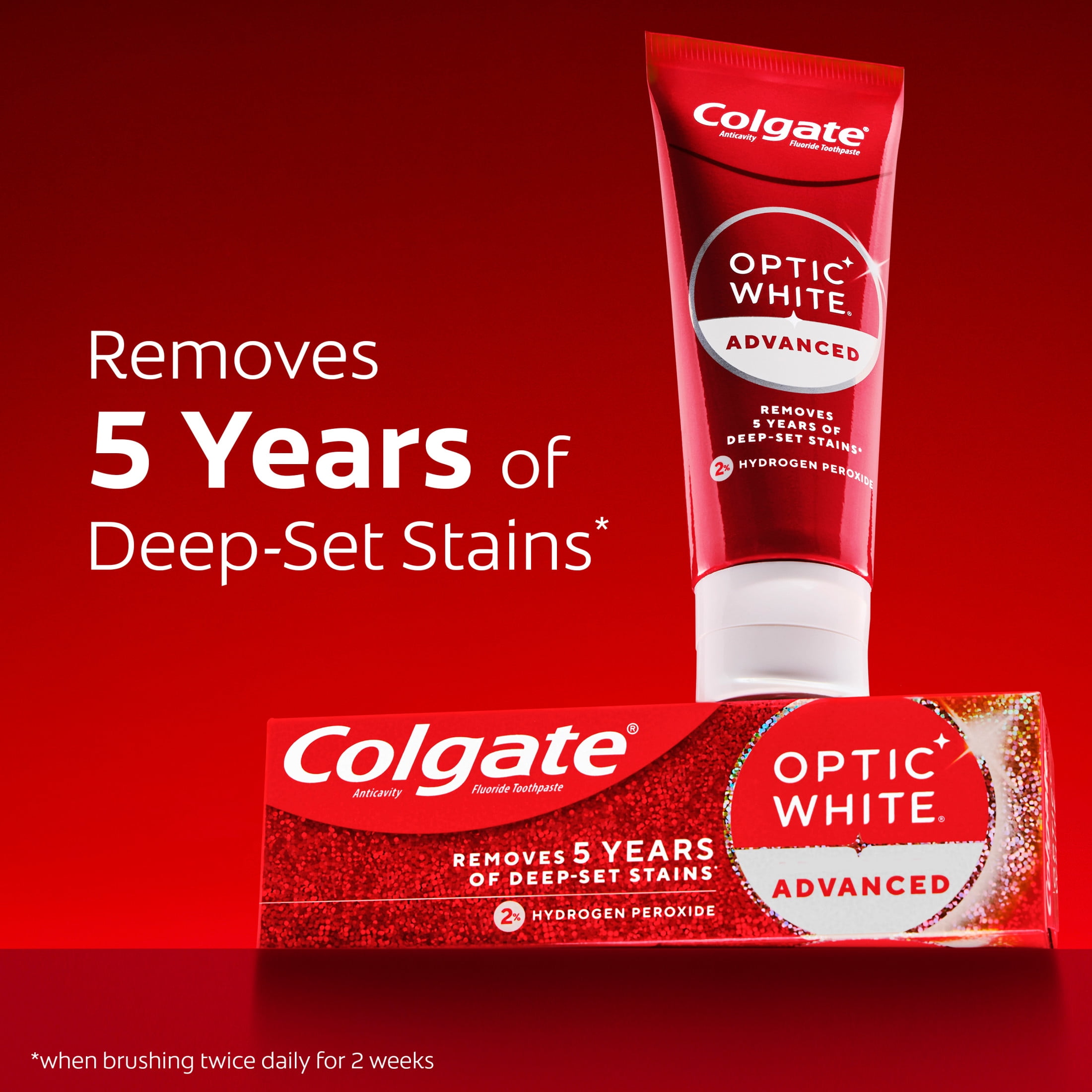 Colgate Optic White Advanced Teeth Whitening Toothpaste, Enamel-Safe Formula (Icy Fresh, 3.2 oz) s5pi5