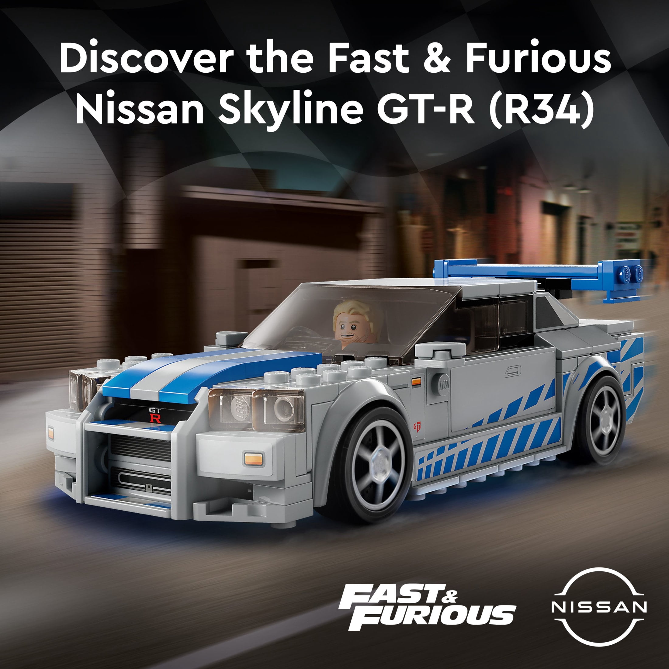 LEGO Speed Champions 2 Fast 2 Furious Nissan Skyline GT-R (R34) Race Car Building Kit (319 Pieces) dr3ka