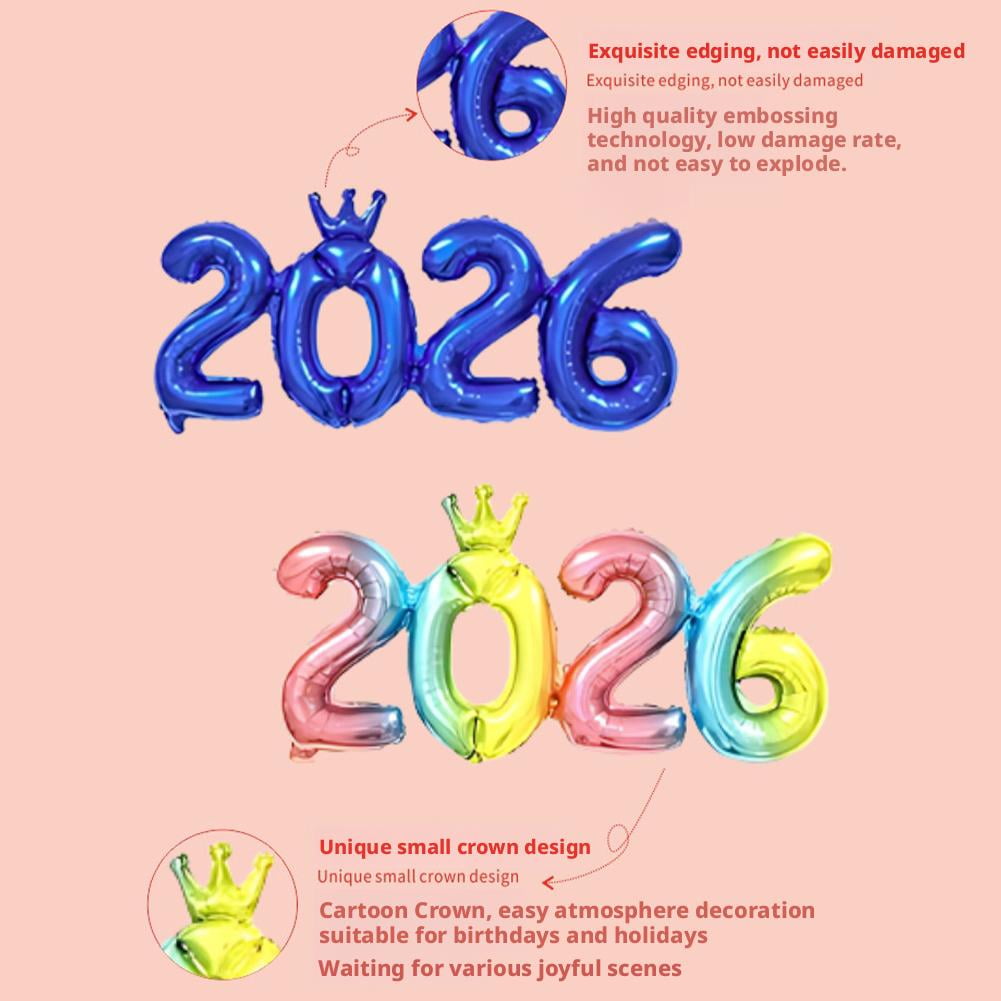 Generic 2026 Number Balloon Set for New Years Eve and Graduation Party Decorations (Gold, 40 in) ic35e