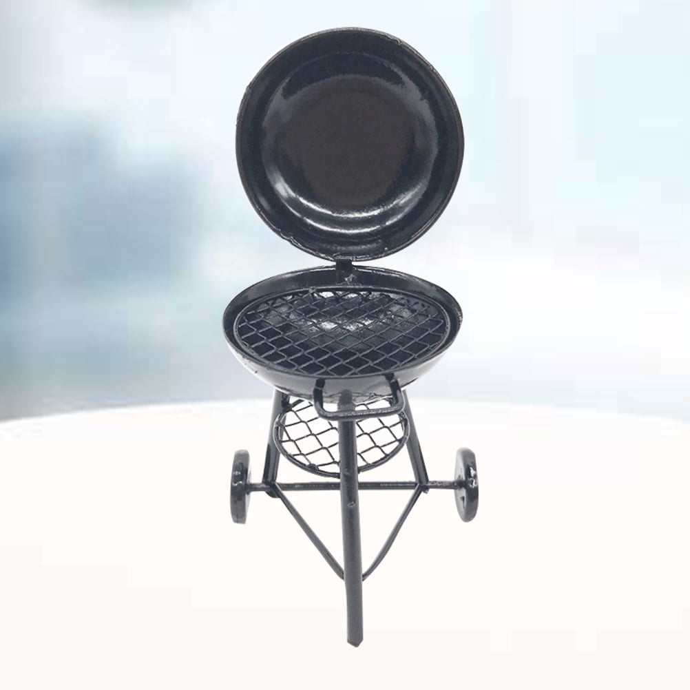 GOOHOCHY Miniature Iron BBQ Grill Decorative Dollhouse Accessory (Black, 1 Pack) eijyg