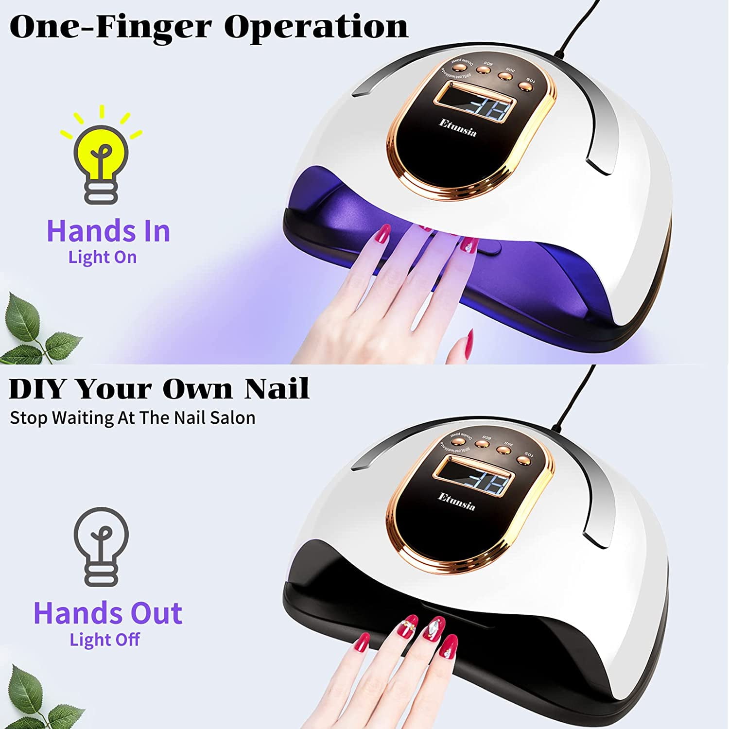 COWIN UV LED Nail Lamp for Gel Polish Curing, Professional 168W Smart Sensor Dryer (White, 9.13 x 8.15 x 4.25 in) lfwxj