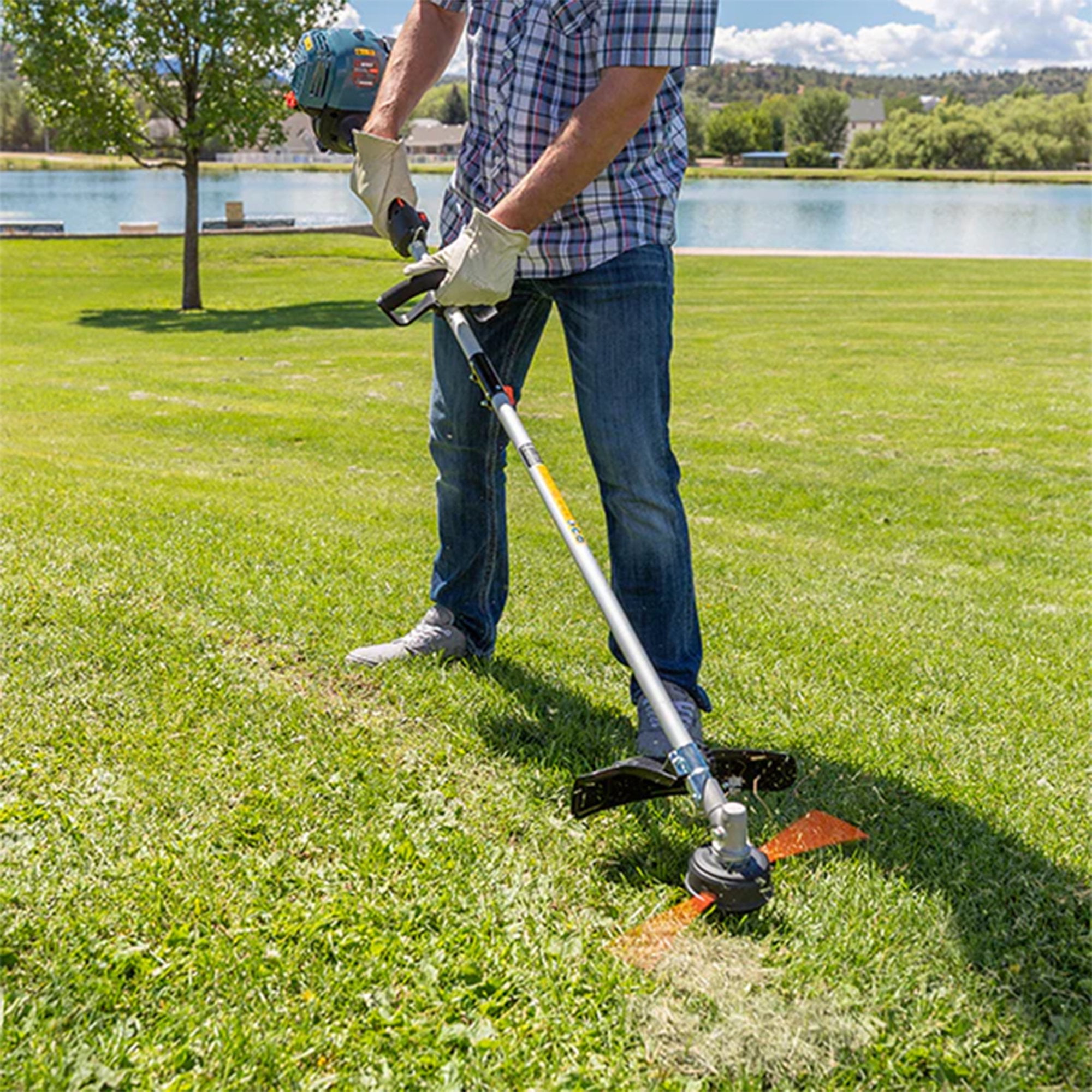 Senix 26.5cc 4-Cycle Gas String Trimmer, 17.7 in Cutting Width, Straight Shaft Weed Eater (12 lb) kshyu