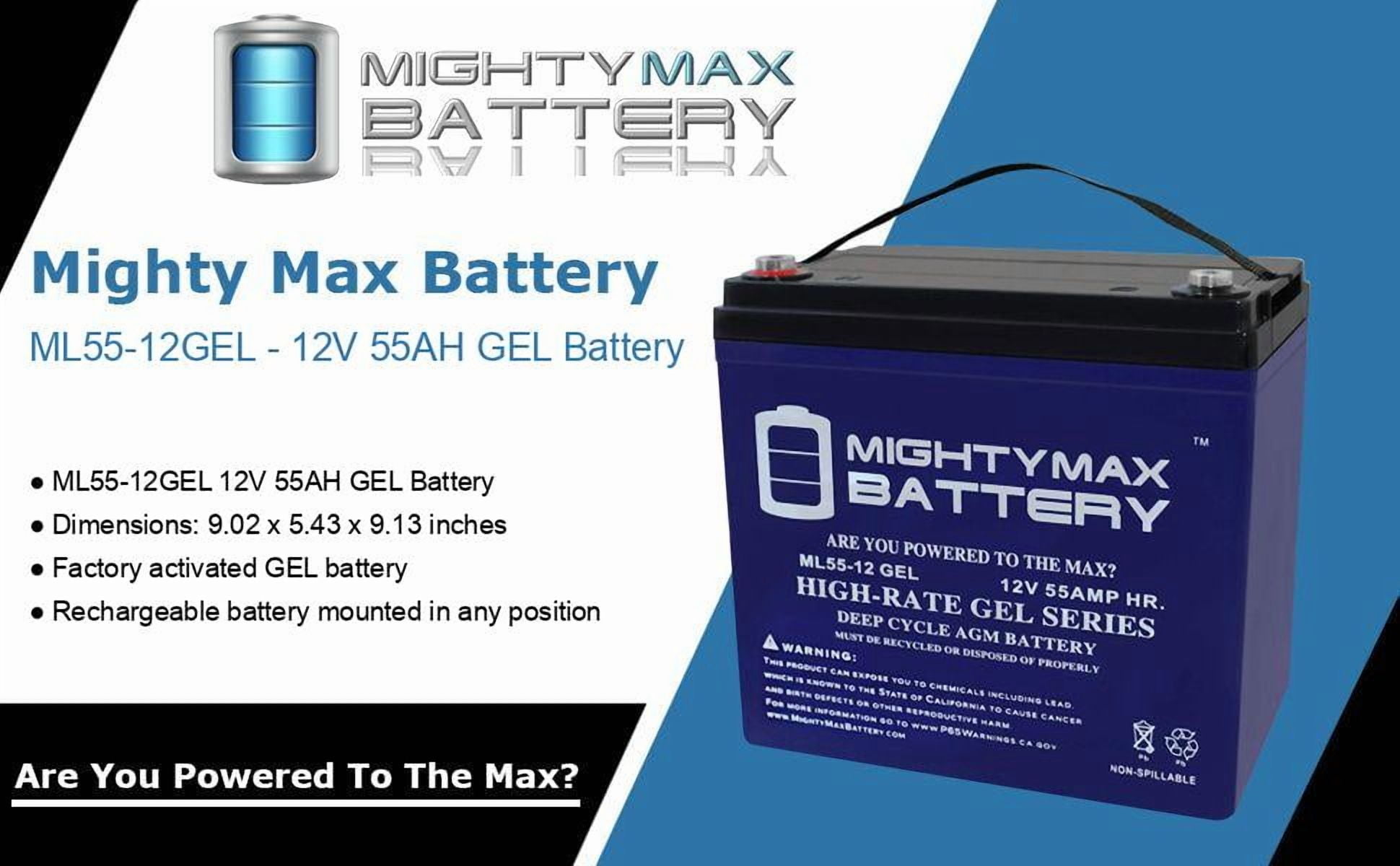 Mighty Max Battery 12V 55AH GEL Replacement Battery for MK M22NF SLD G (55AH) pbh7g