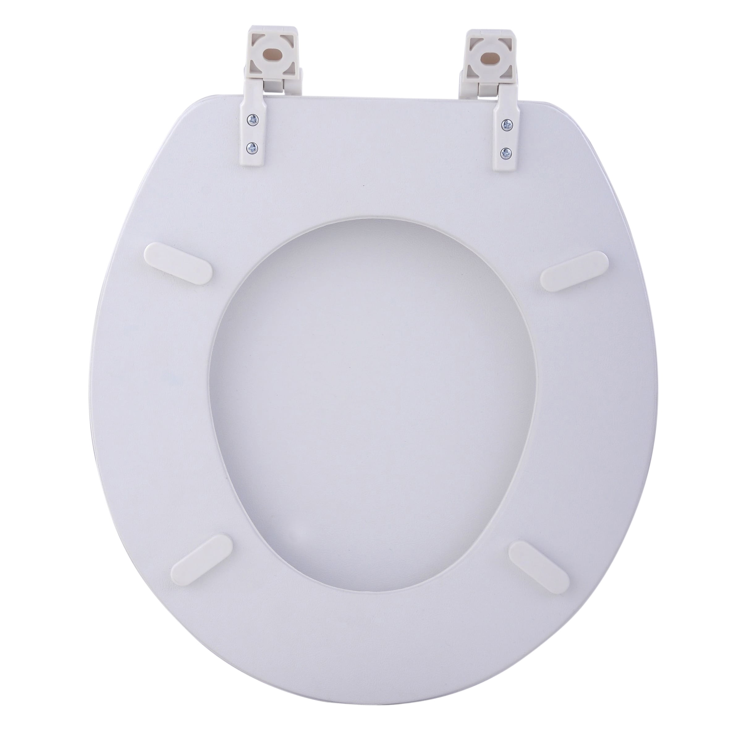 YfulYde Standard Vinyl Toilet Seat with Slow Close Hinges and Ergonomic Design (White, 17 in) 5sx6p