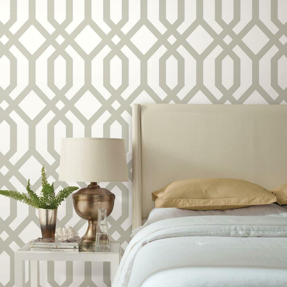 RoomMates Gazebo Lattice Peel and Stick Wallpaper (Blue, 20.5 in x 16.5 ft) 9reau