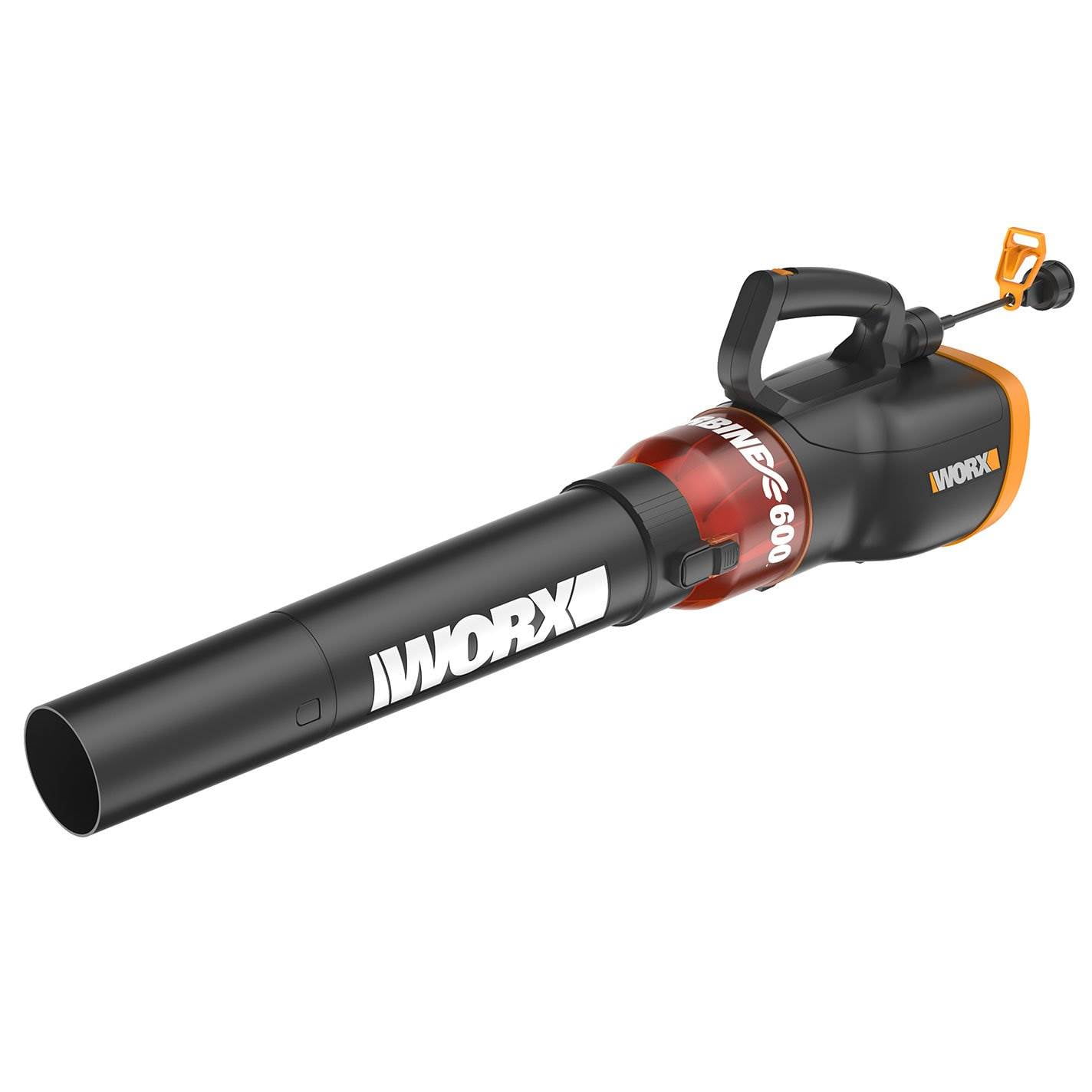 WORX WG520 Turbine 600 Electric Leaf Blower, 600 CFM High-Capacity Airflow (Orange/Black, 18.19 in x 9.76 in x 11.02 in) inixz