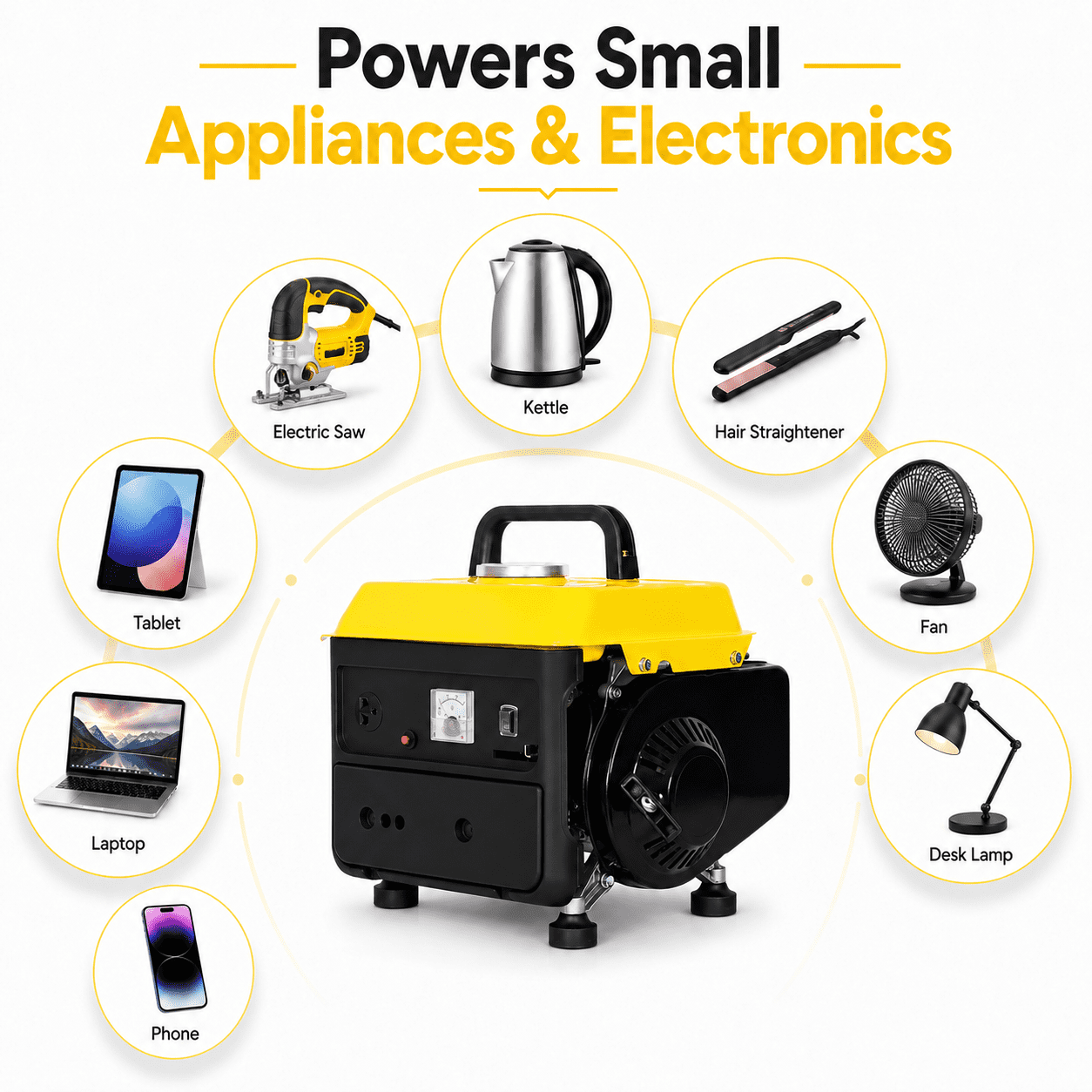 Seizeen Portable Gas Generator, 800W Rated Power Home Backup, 71CC 2-Stroke Engine (38.5 lb) 3xqgs