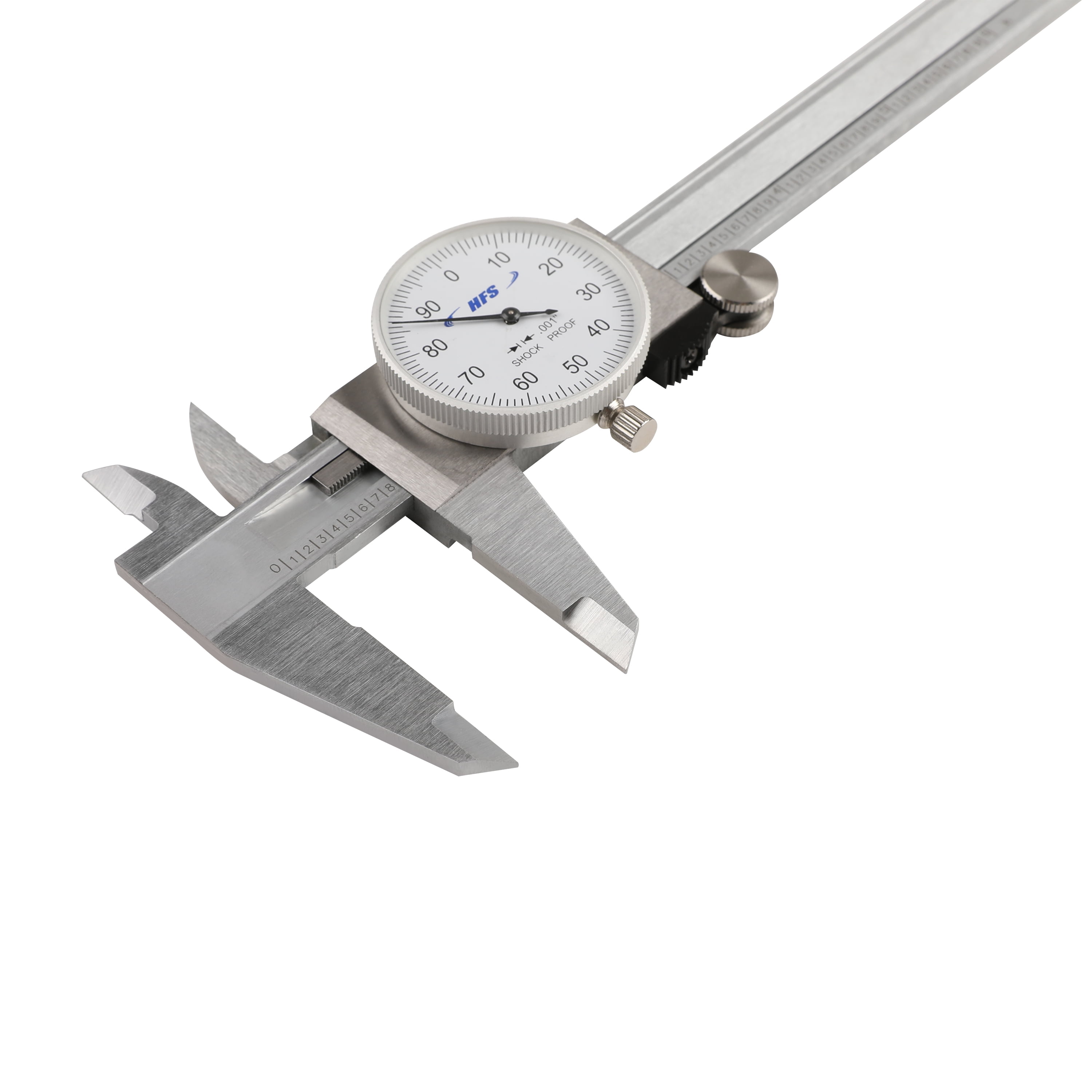 HFS Dial Caliper 4-Way Measurement Tool, Shockproof Carbon Steel (Silver, 0-6 in) xone2