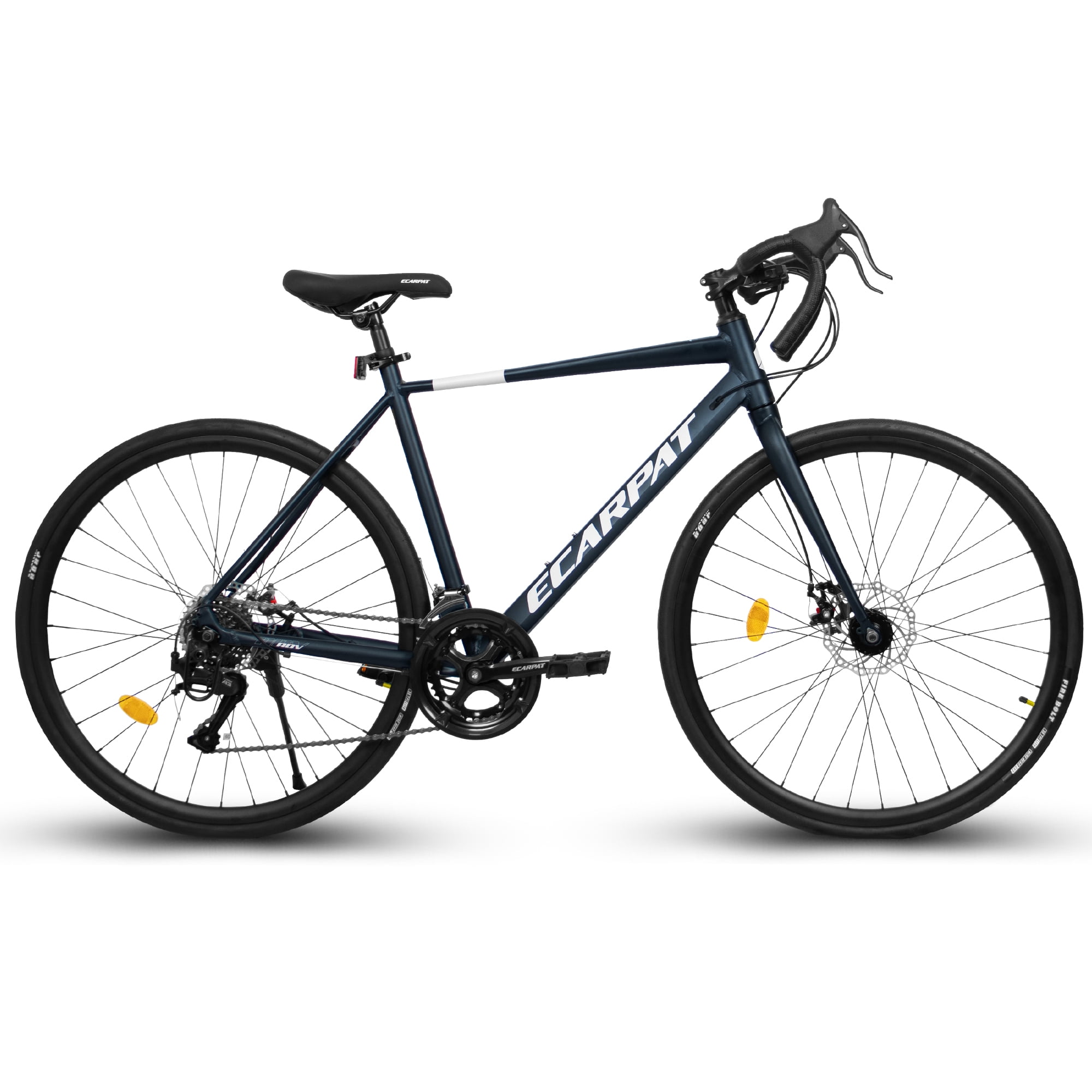 Ambifirner 700C Road Bike, 16-Speed Aluminum Frame Racing Bicycle (Blue, Large) yyu5n