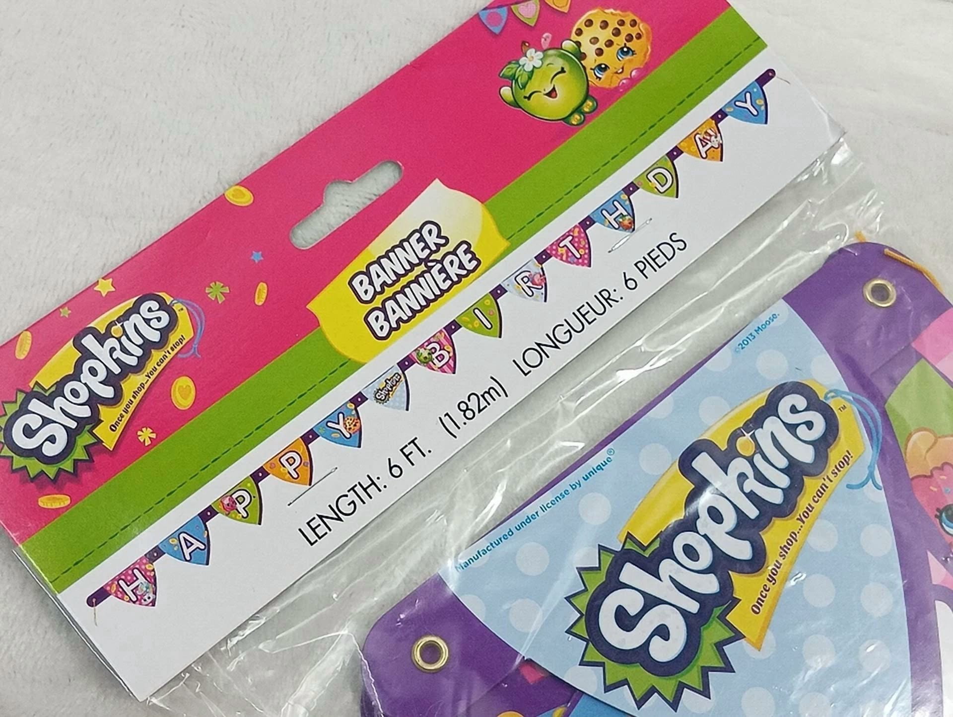 PRIME Shopkins Happy Birthday Jointed Banner Party Decoration (6 in) k8mjn