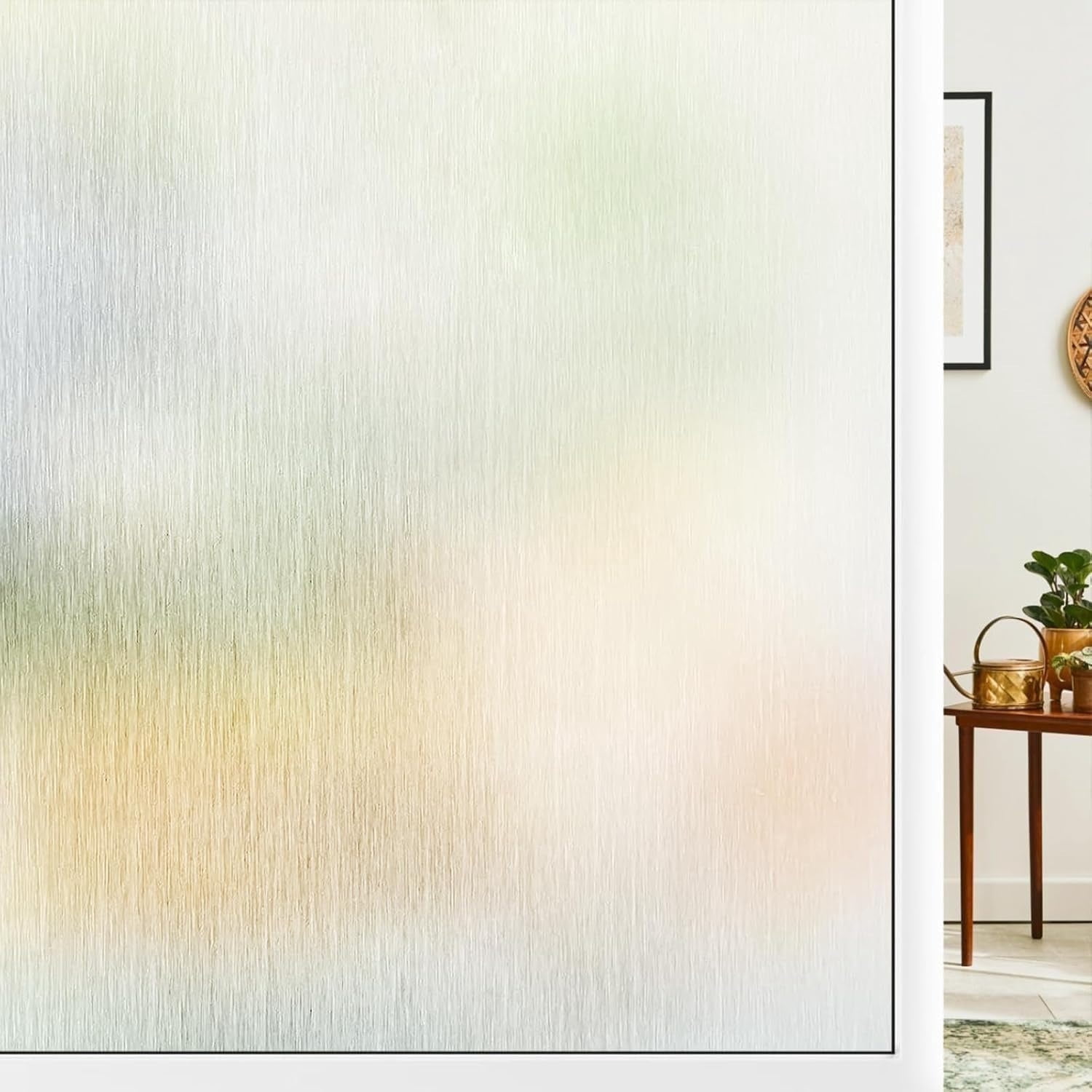 DUONER Frosted Window Privacy Film Static Cling Decorative Glass Covering for Home and Office (White, 11.8 in x 78.7 in) 2hv3q