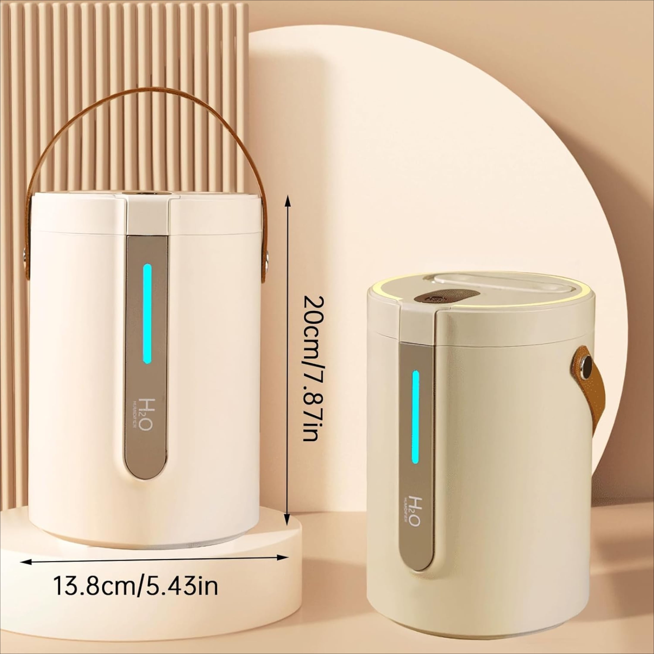 JINXIAN Dual Mist Humidifier with Night Light, Quiet Desktop Air Moisturizer for Home and Office (Beige, 84.5 fl oz) nm371