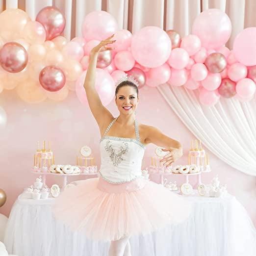 MMTX 121pcs Peach Pink Balloon Garland Arch Kit for Birthday Wedding Party Decoration (Pink, 121 Pieces) w36jm