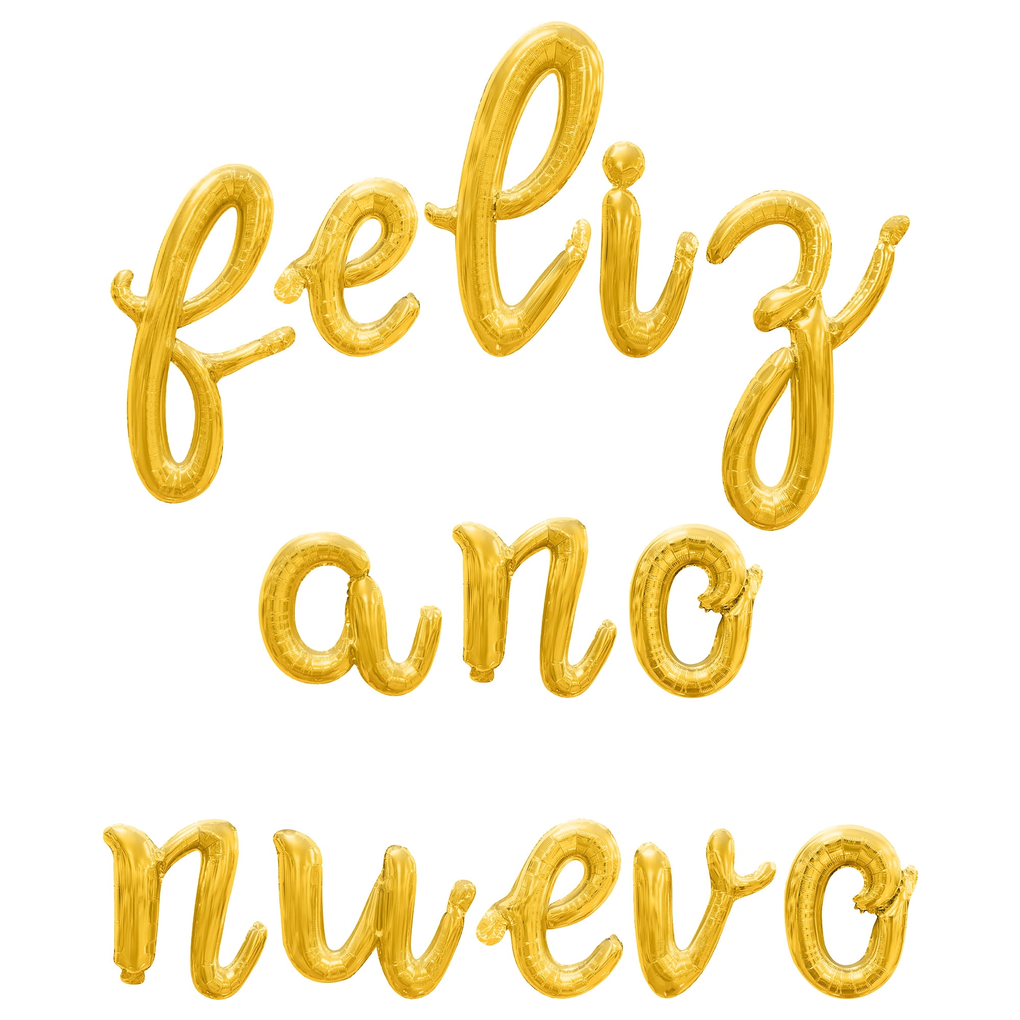 Floating Away Balloon Company FELIZ ANO NUEVO Cursive Script Foil Mylar Letter Banner (Gold, 16 in) u0loy