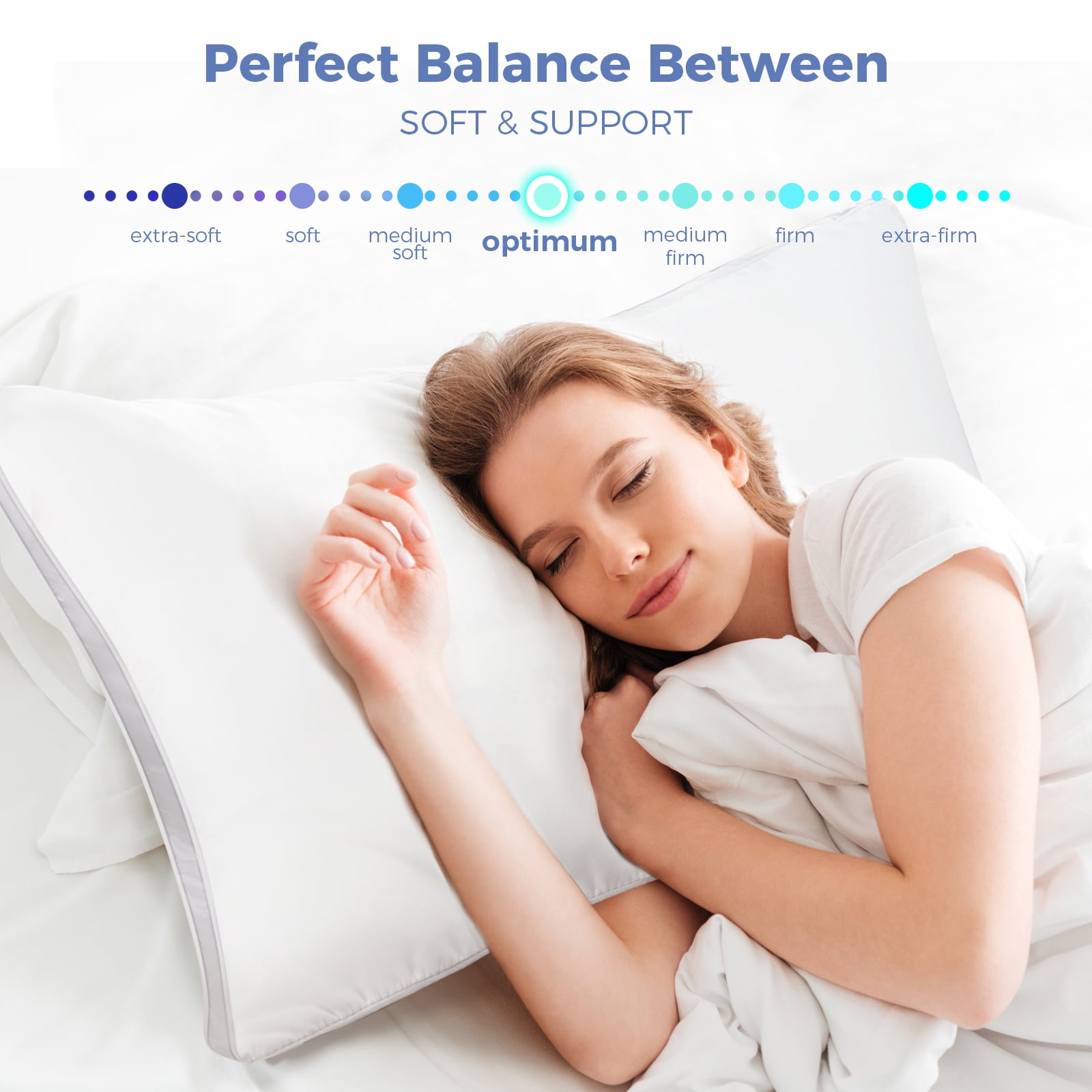 Cookey Bed Pillows Queen Size Set of 2, Luxury Hotel Quality Gusseted Pillows for Side and Back Sleepers (White, 20 in x 30 in) 0q0d7