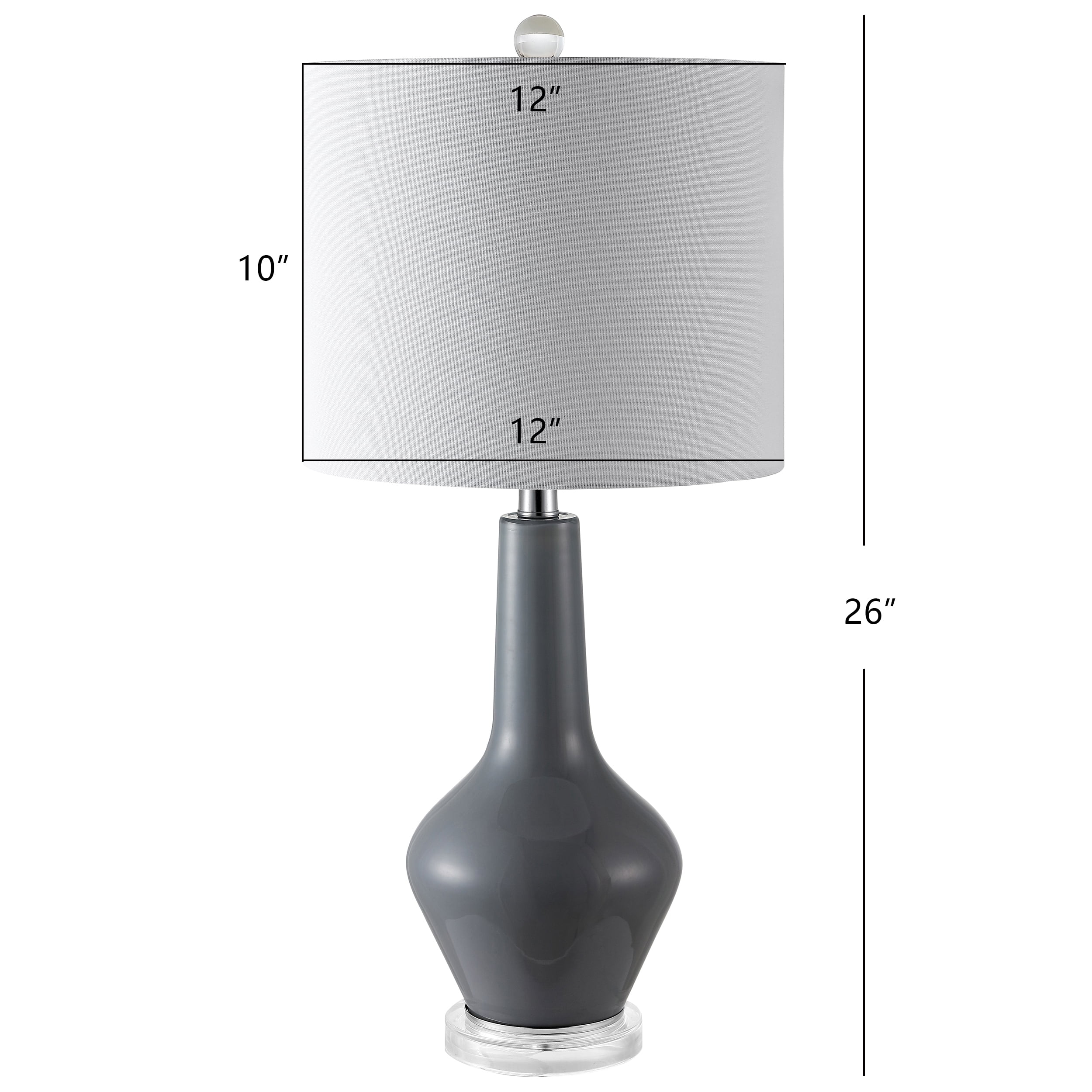 Safavieh Velor Modern Glass Table Lamp with LED Bulb (Smoked Grey, 24 in. H) jfd8i