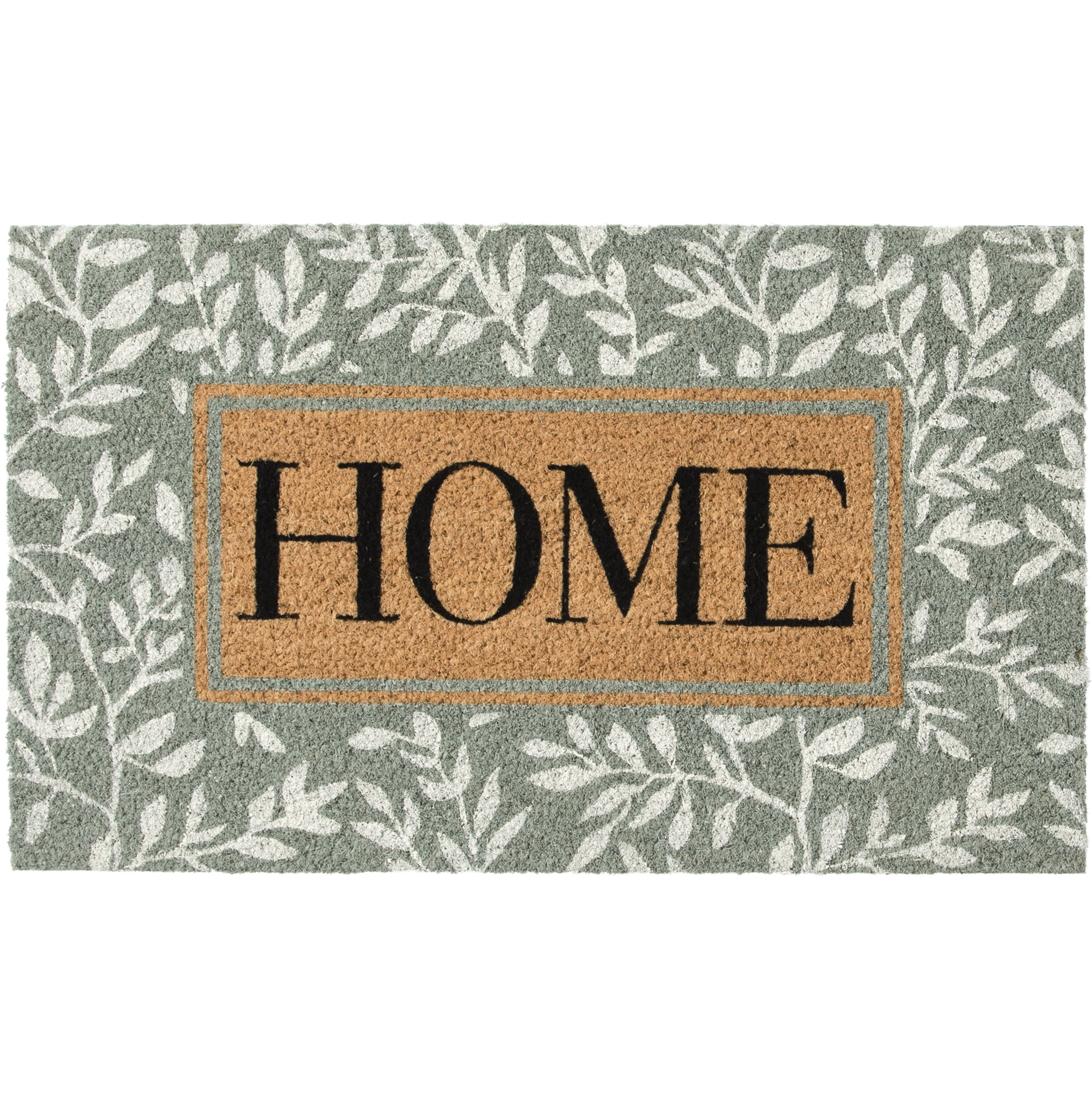 Mainstays Outdoor Doormat Floral Pattern Scraper Mat (Green, 18 in x 30 in) vgrao
